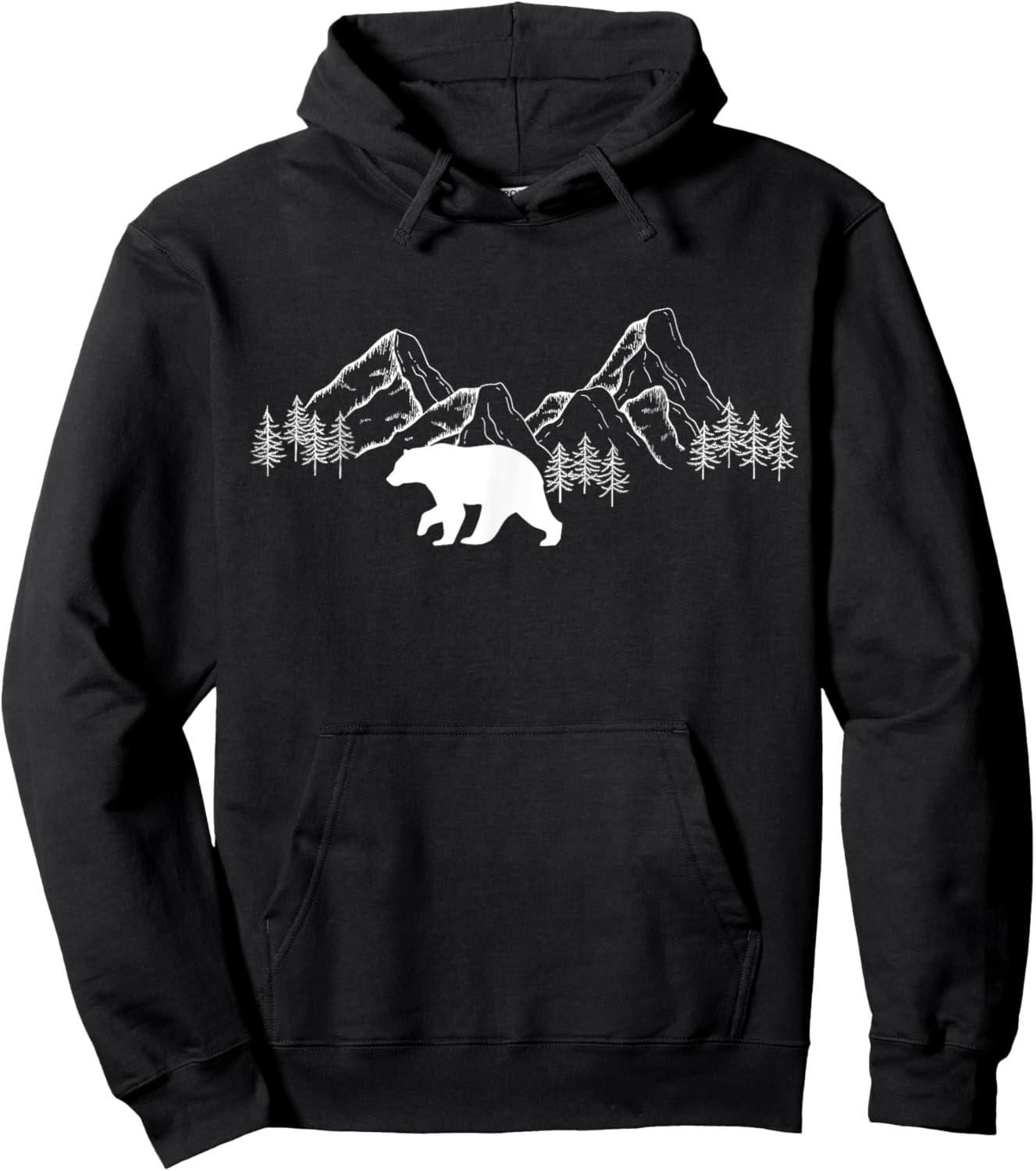 Trees Reflection Wildlife Nature Animal Bear Outdoor Forest Hoodie - Hoodie | Black