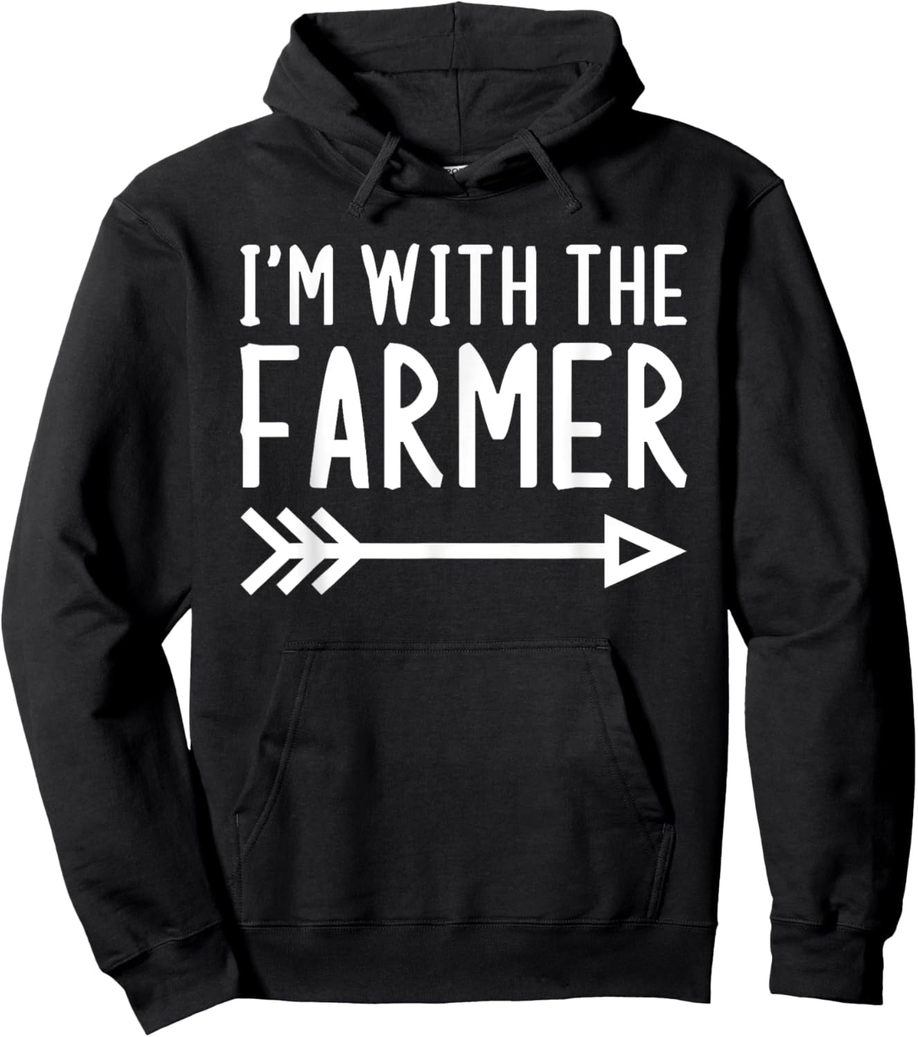 I'm With The Farmer Funny Matching Halloween Couple Costume Hoodie - Hoodie | Black