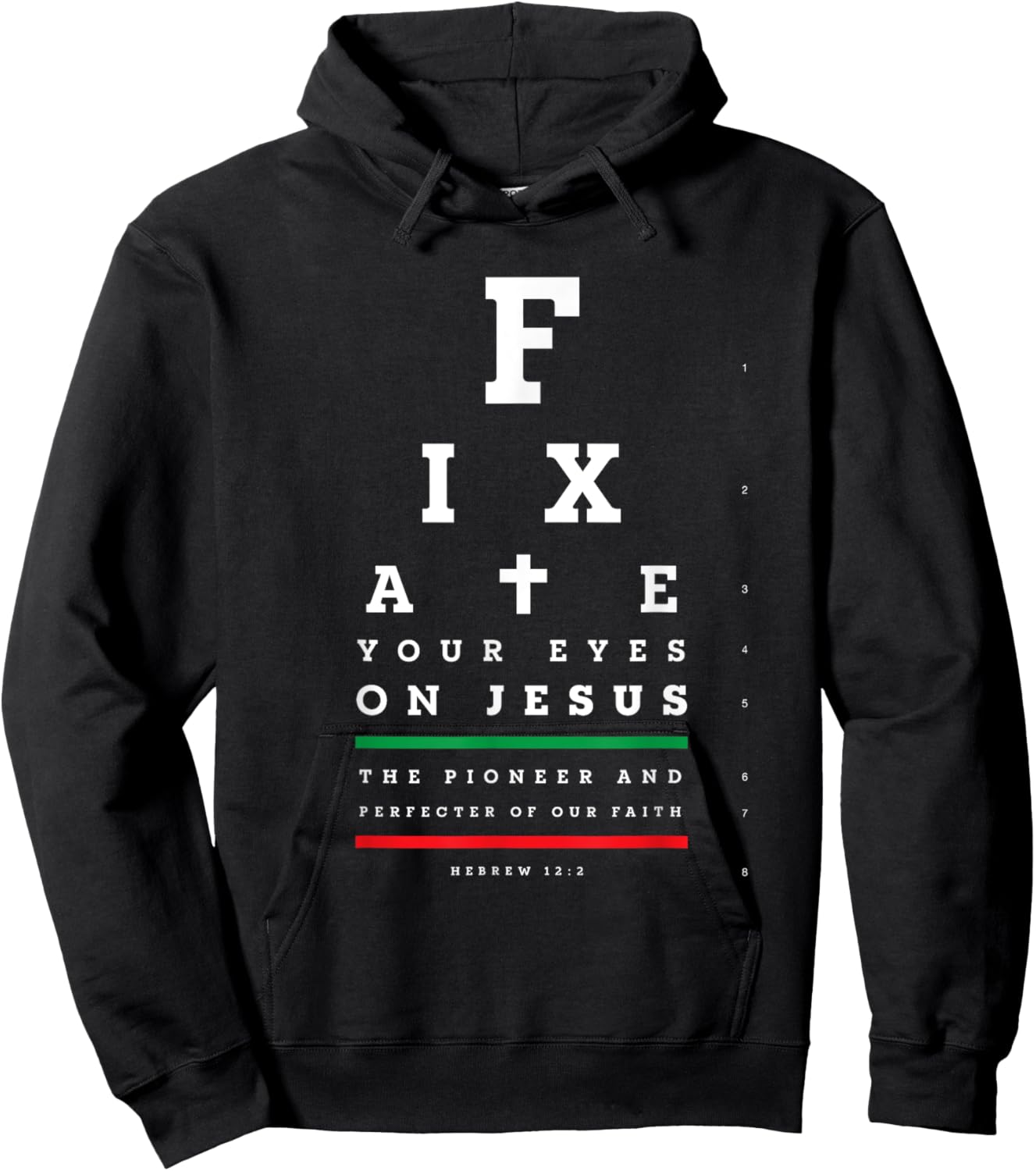 Christian Shirt Faith Gifts - Snellen Eye Chart Test Jesus Hoodie - Hoodie | Black