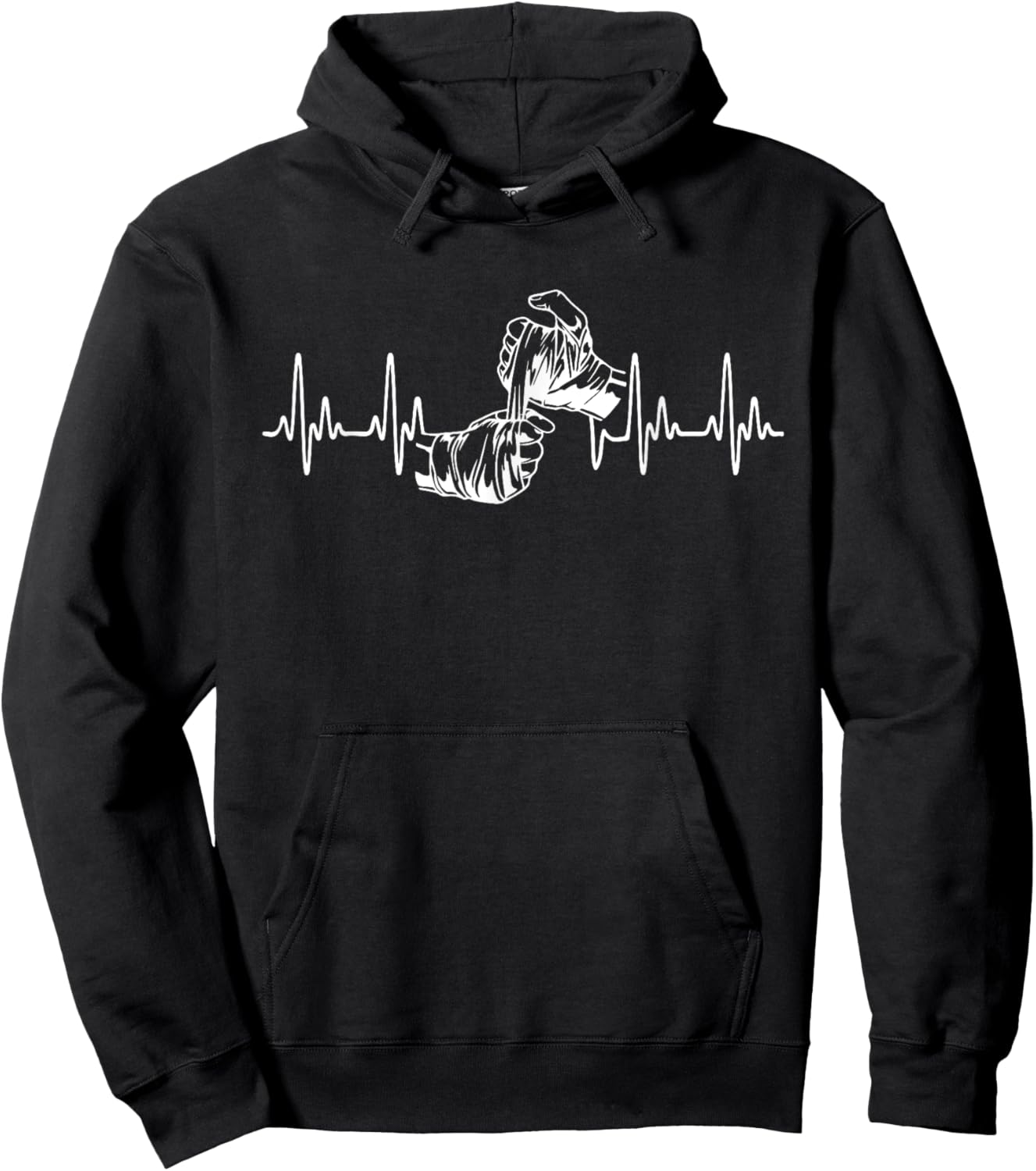 Bare Knuckle Boxing Heartbeat Boxing Hand Fighting Sport Hoodie - Hoodie | Black