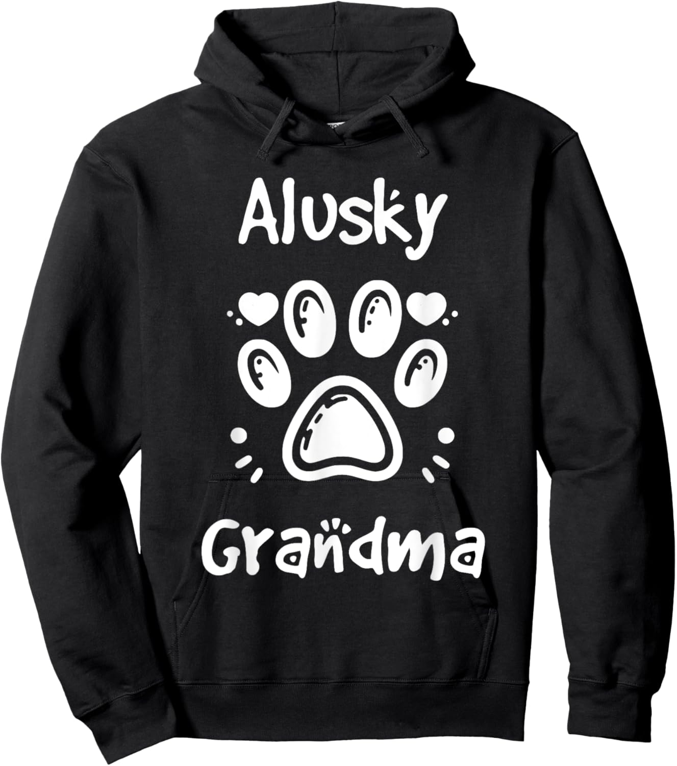 Alusky Grandma Alaskan Malamute Siberian Husky Mix Granddog Hoodie - Hoodie | Black
