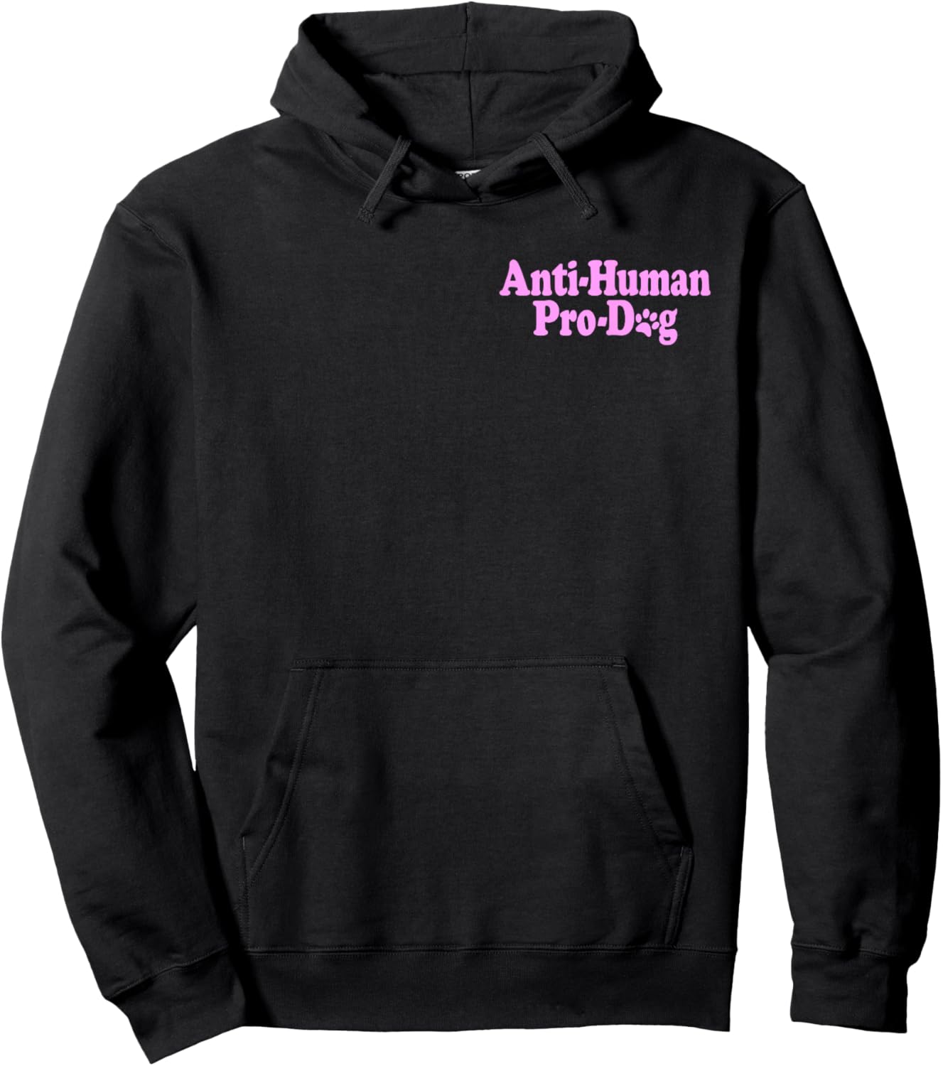 Anti Human Pro Dog -Adults Kids Black Classic Dog Themed Hoodie - Hoodie | Black
