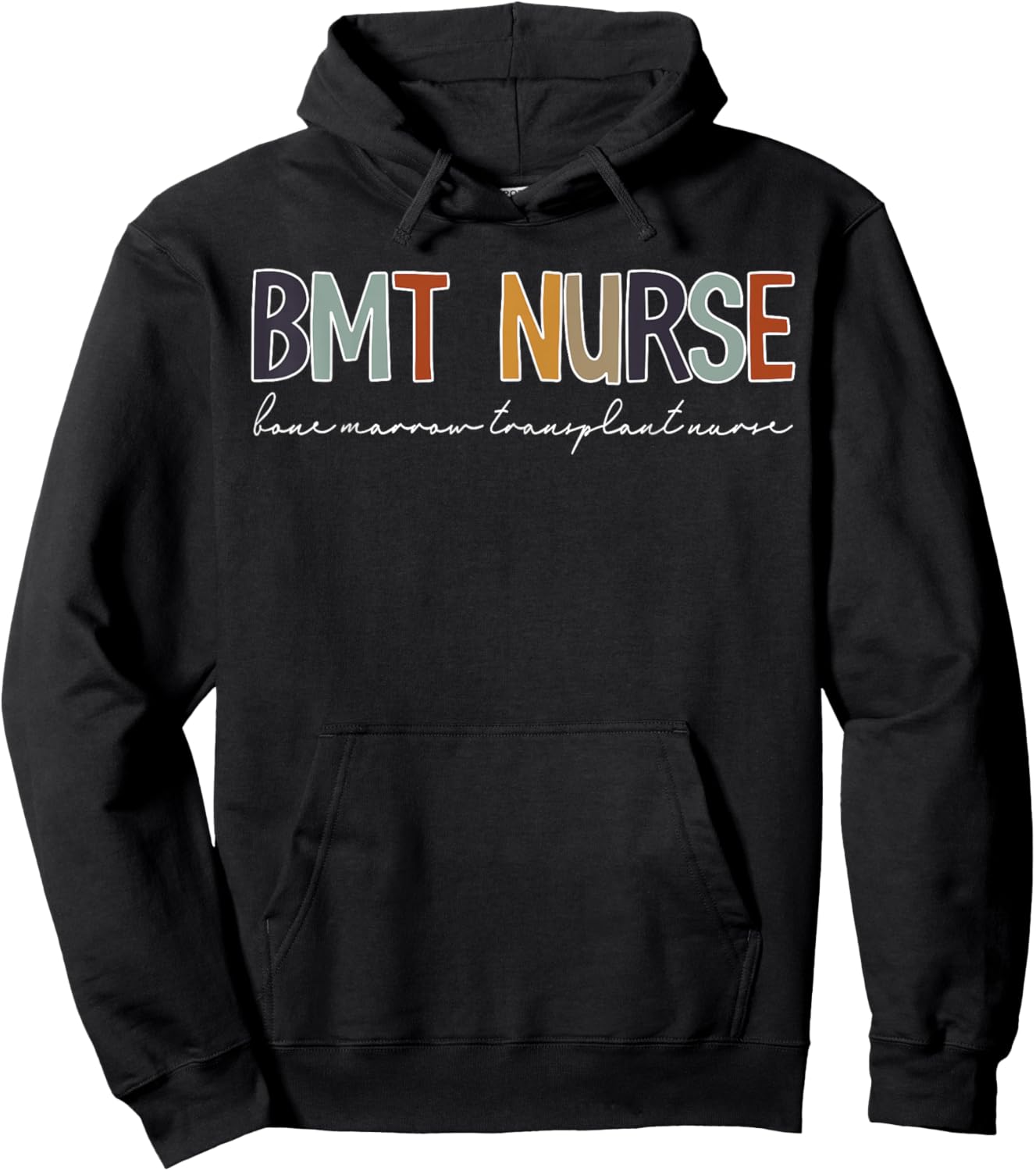 Retro BMT Nurse Bone Marrow Transplant Registered RN Nursing Hoodie - Hoodie | Black