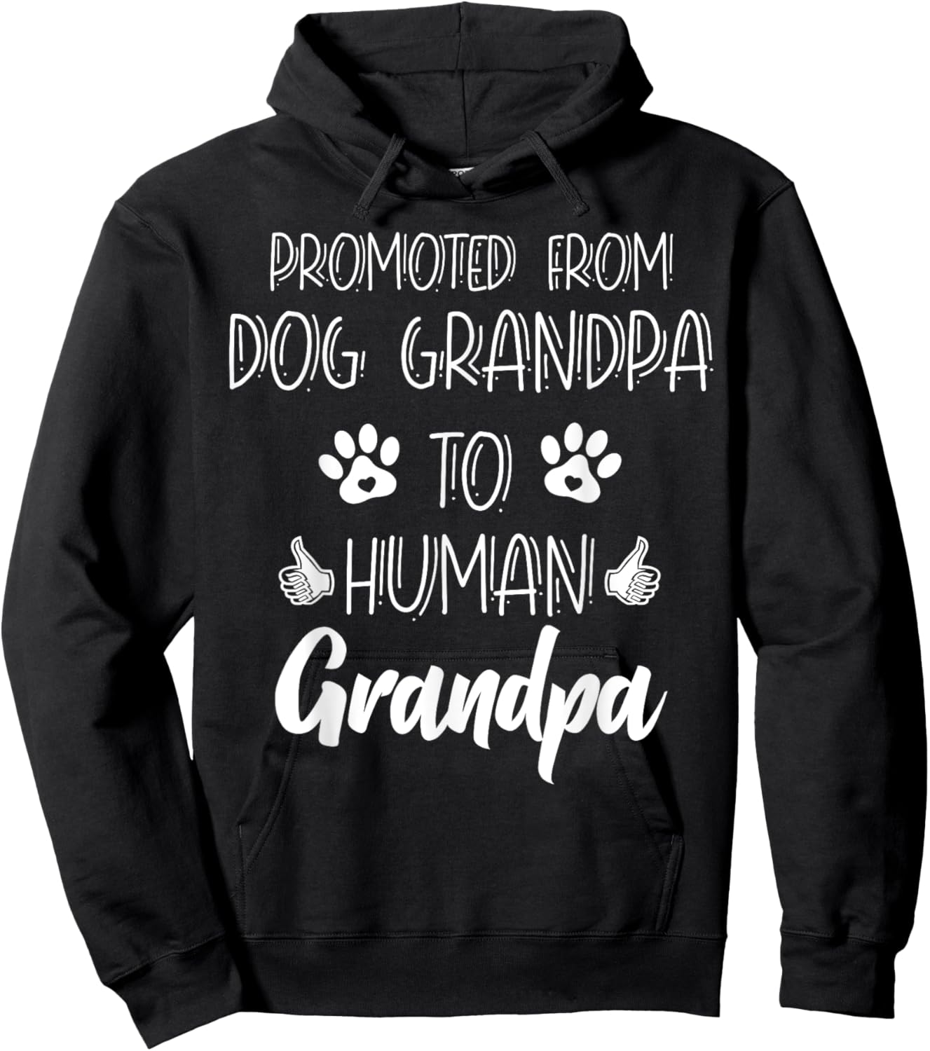 Promoted From Dog Grandpa To Human Grandpa New Grandparent Hoodie - Hoodie | Black