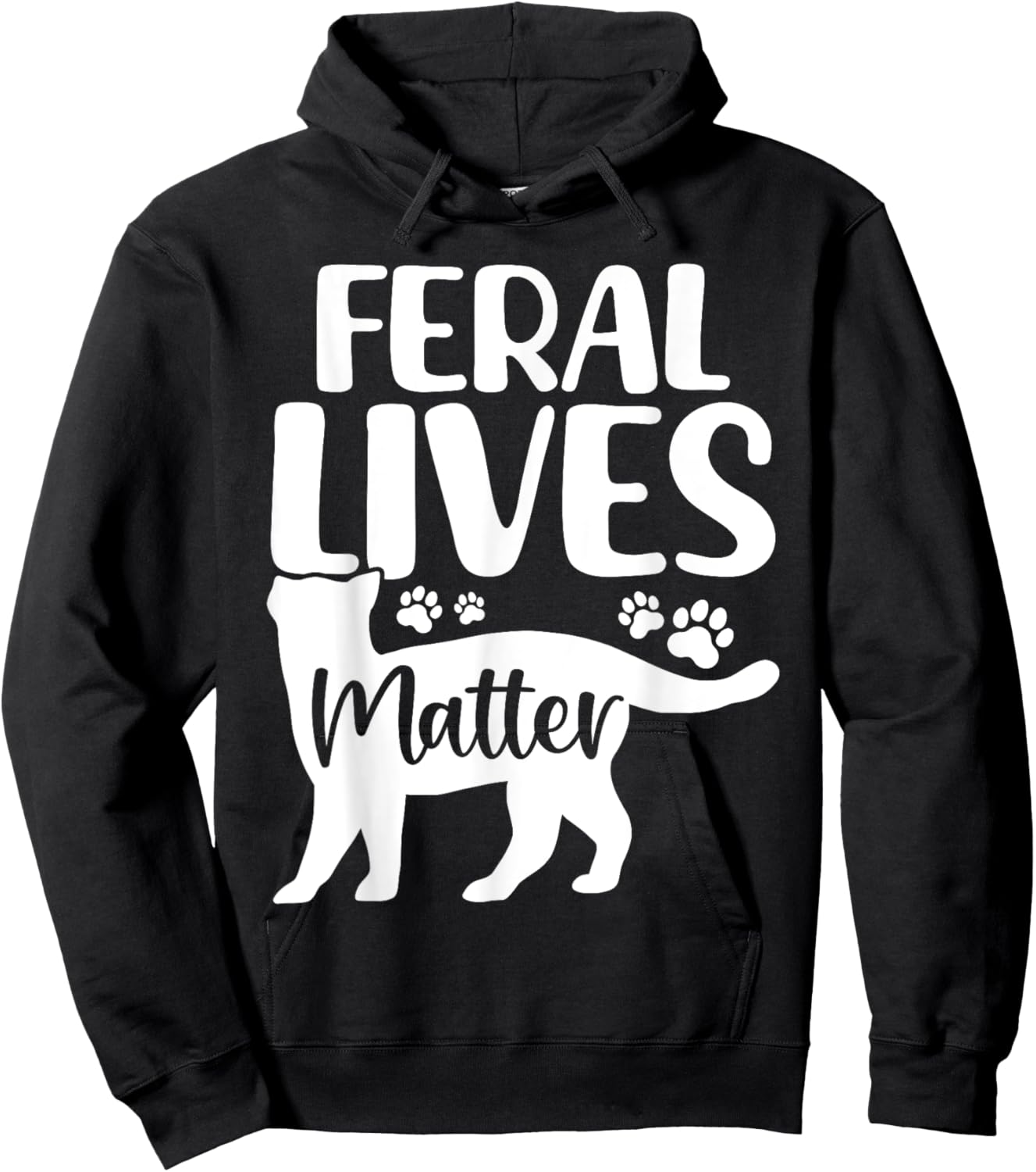 Feral Lives Matter Foster Pet Shelter Funny Cat Rescue Women Hoodie - Hoodie | Black