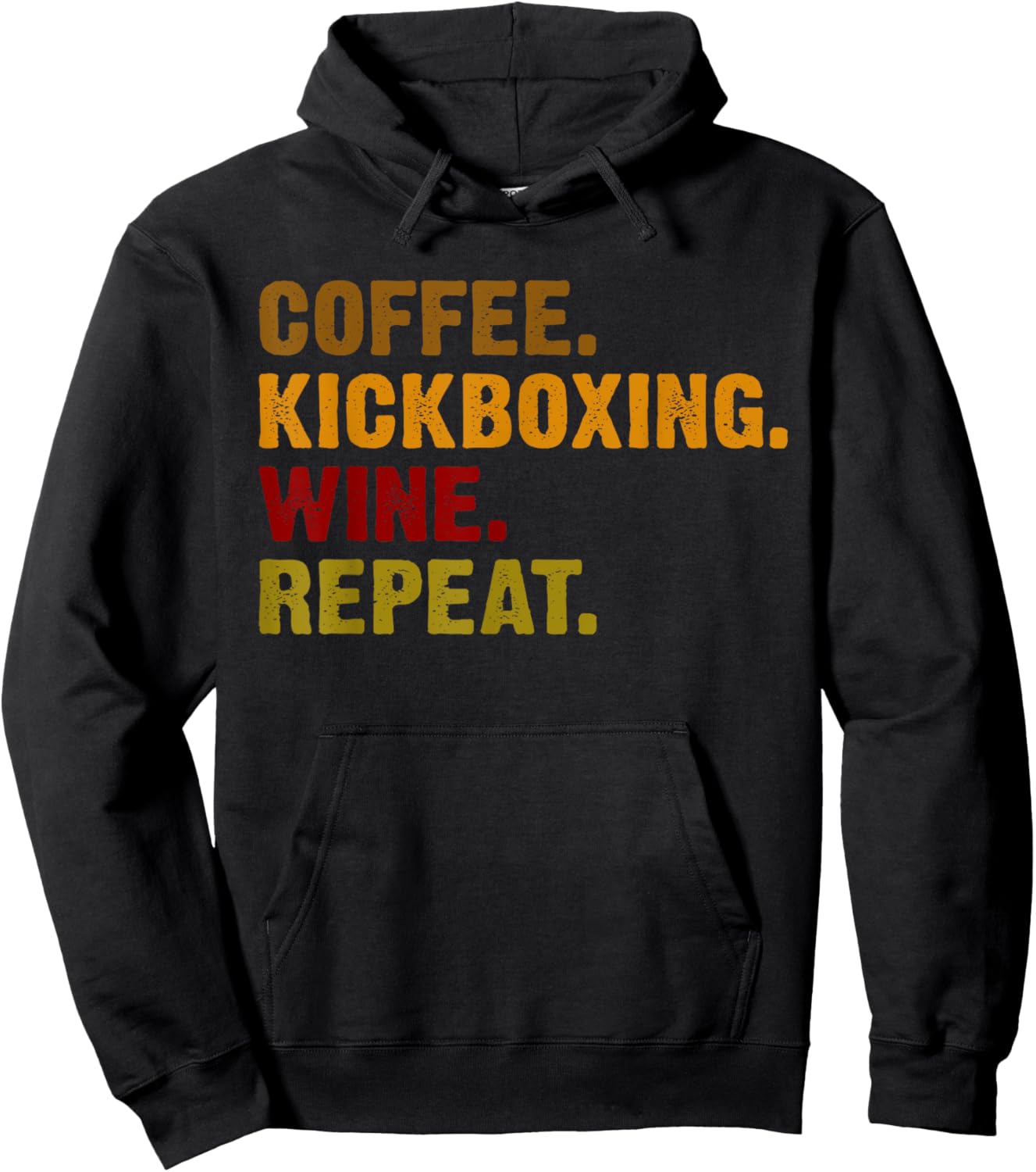 Coffee Kickboxing Wine Repeat Hoodie - Hoodie | Black