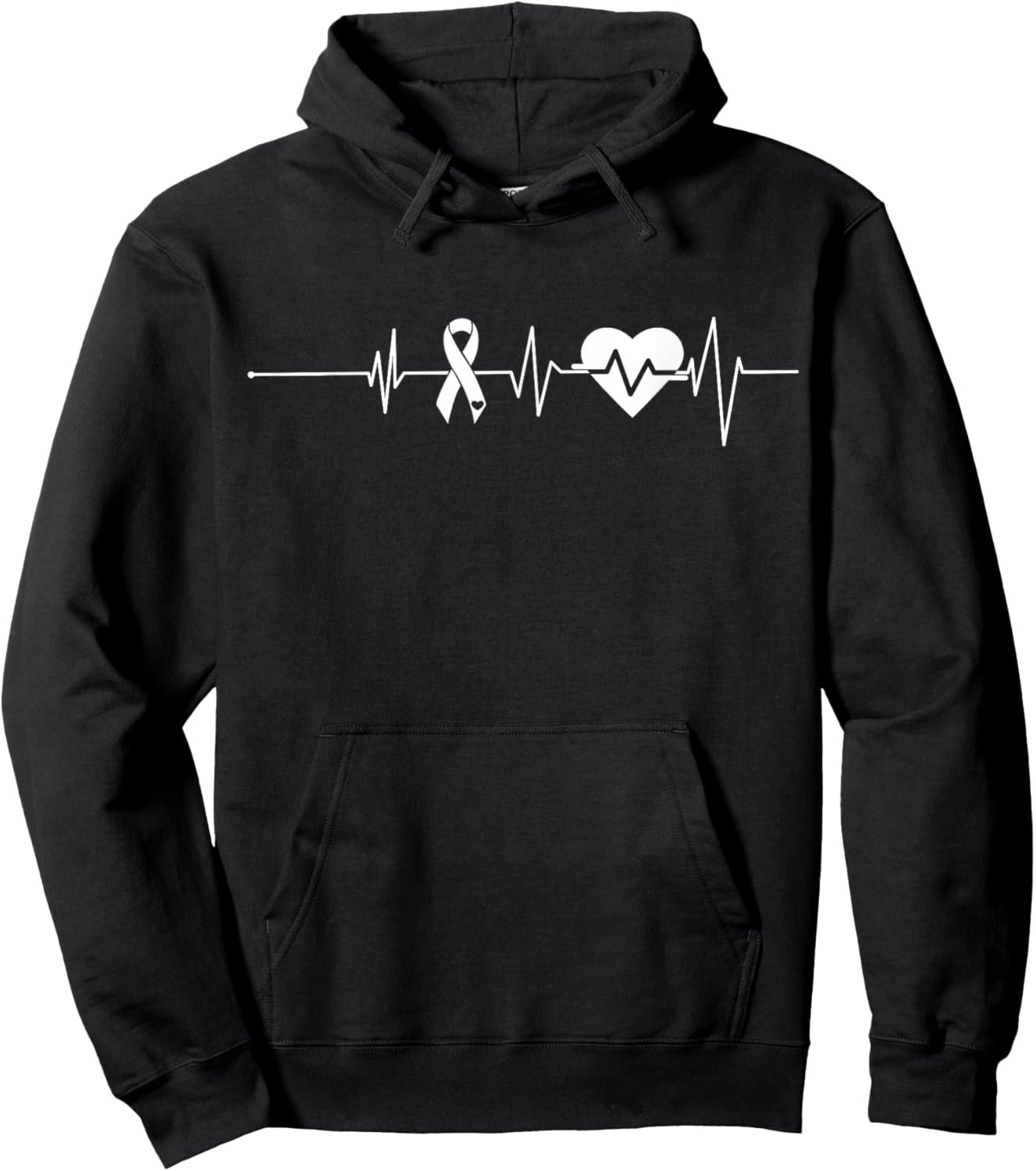 Heart Disease Month Heartbeat CHD Wear Red Heart Health Hoodie - Hoodie | Black