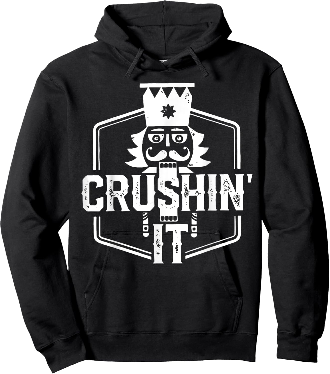 Crushin' It Nutcracker Nuts Xmas Merry Christmas Pajamas Hoodie - Hoodie | Black