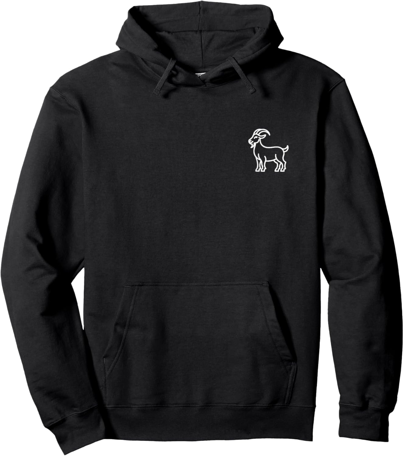 Goat Minimalist Badge Patch Line Art Animal Hoodie - Hoodie | Black