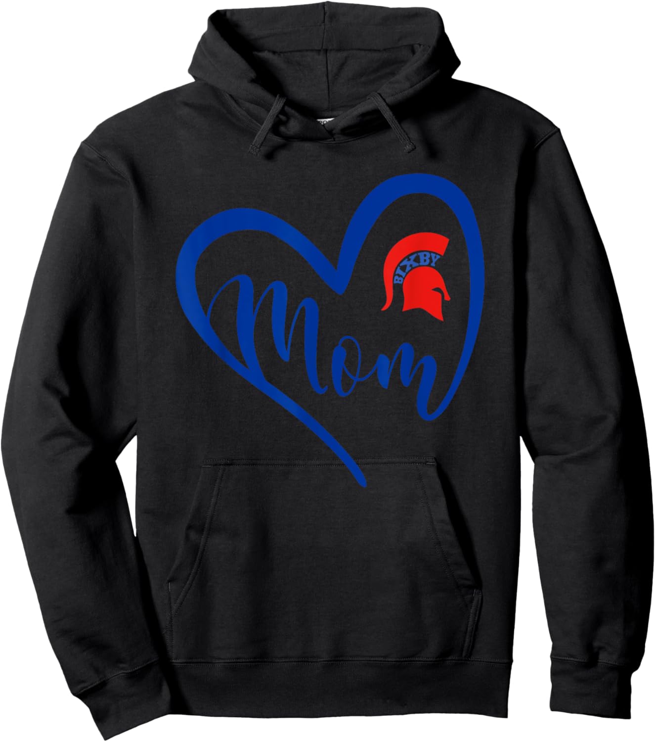 Bixby Spartans Logo Heart Mom HS Hoodie - Hoodie | Black
