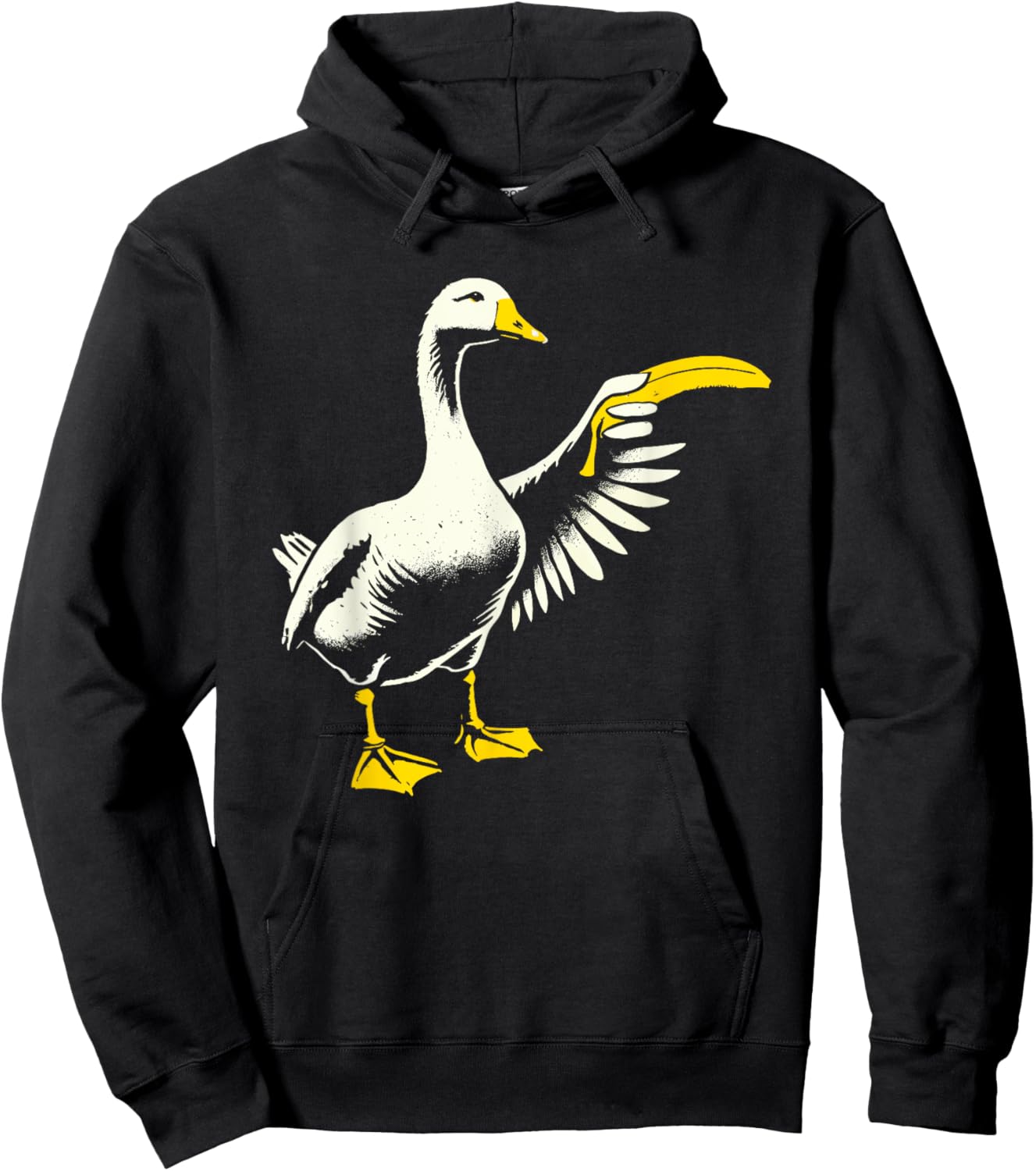 Silly Goose with Banana Meme Novelty Funny Goose Hoodie - Hoodie | Black