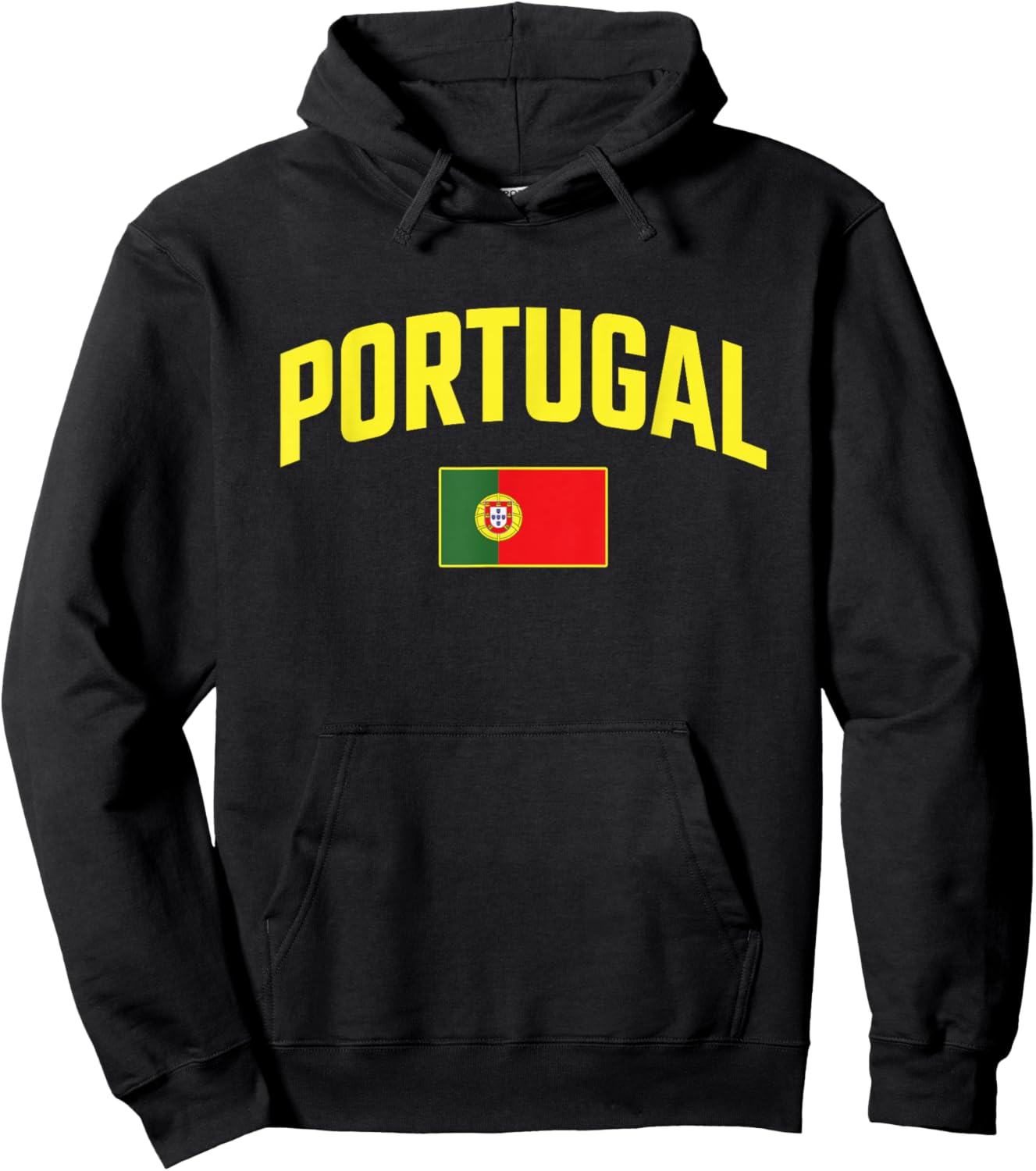 Portugal - Flag of Portugal - Throwback Design Hoodie - Hoodie | Black