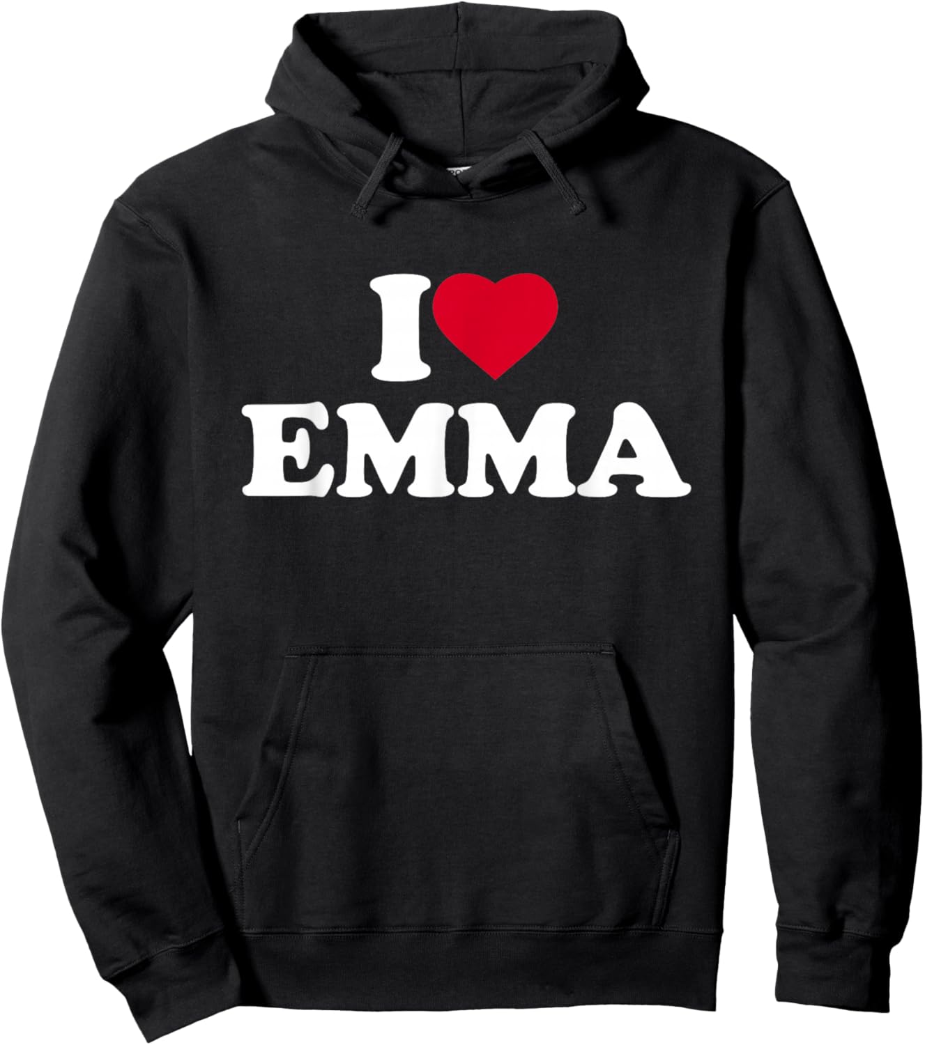 I Love Emma Heart Funny First Name Hoodie - Hoodie | Black
