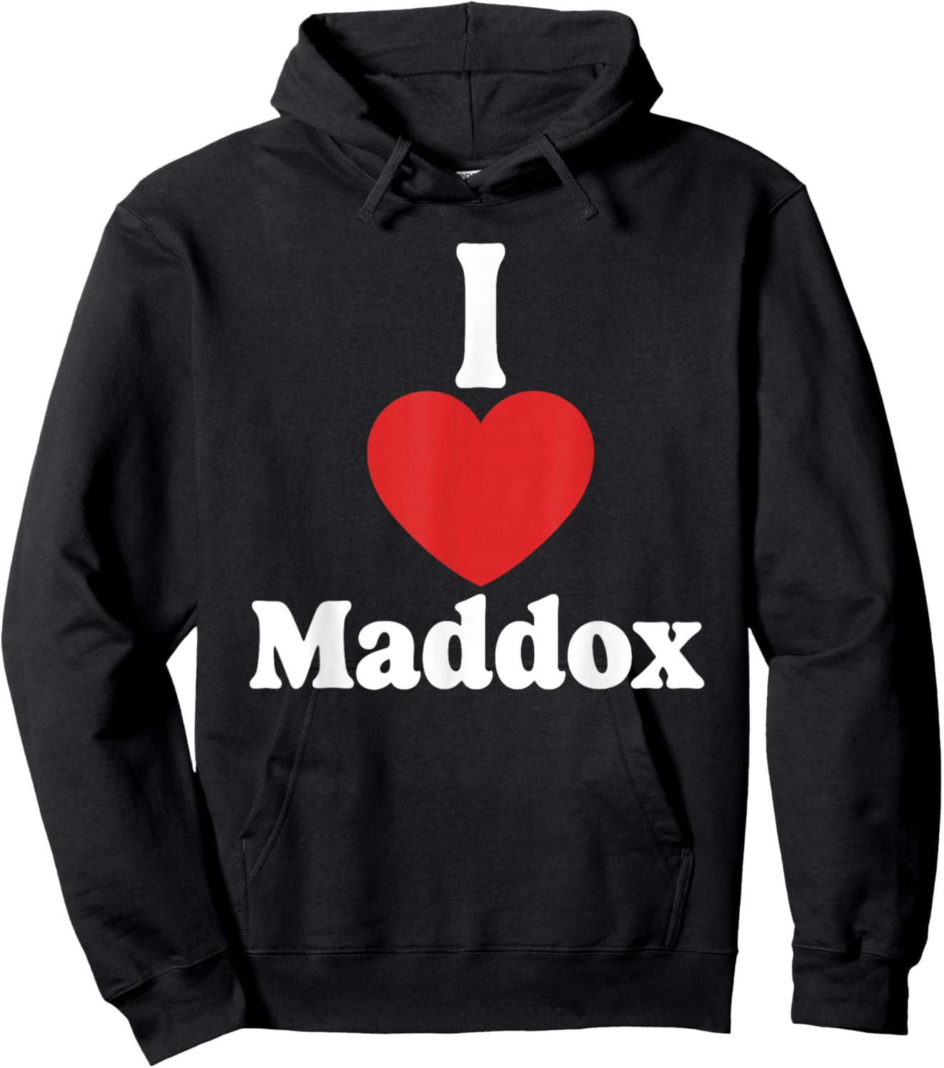 I Love Maddox Heart Groovy Personalized Name Maddox Hoodie - Hoodie | Black