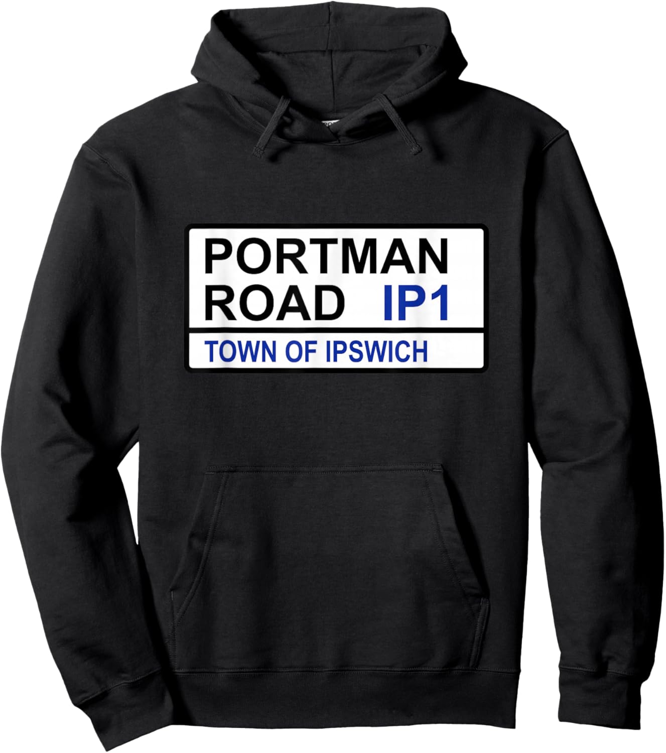 Ipswich Town Portman Road Iconic Street Sign Hoodie - Hoodie | Black