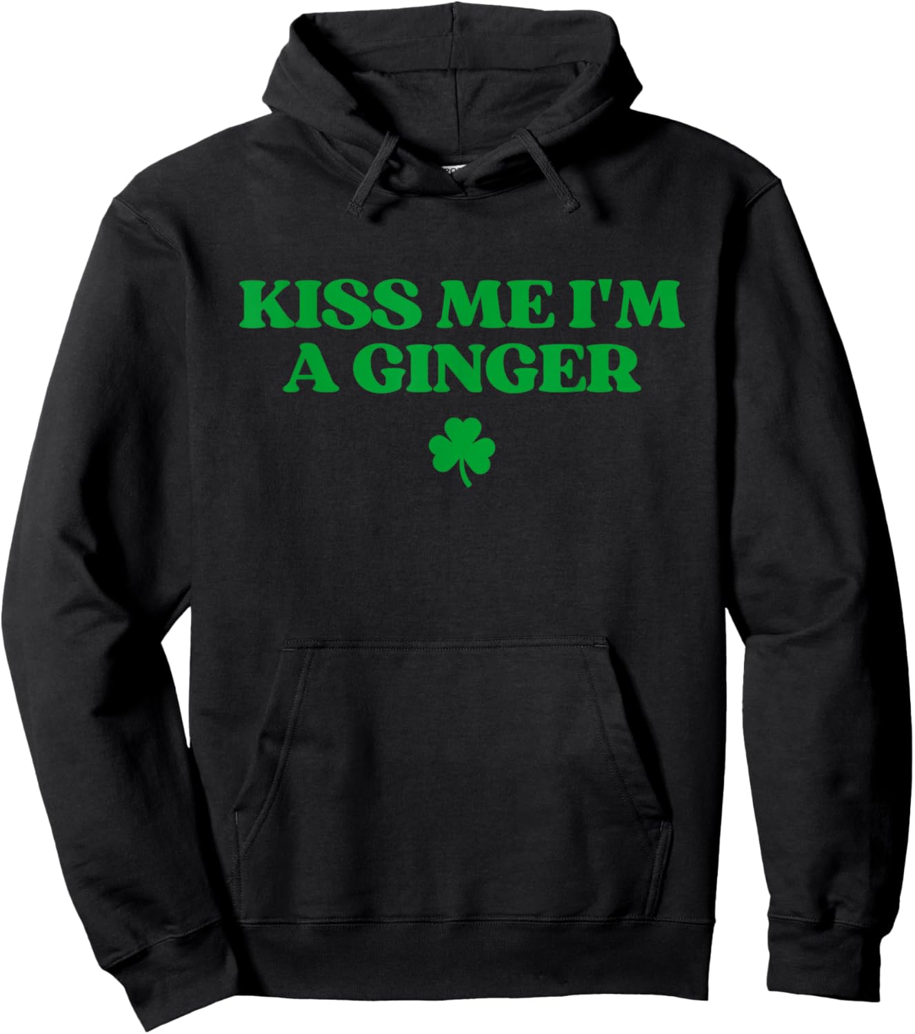 Kiss Me I'm A Ginger Redhead Funny St Patricks Day Irish Hoodie - Hoodie | Black