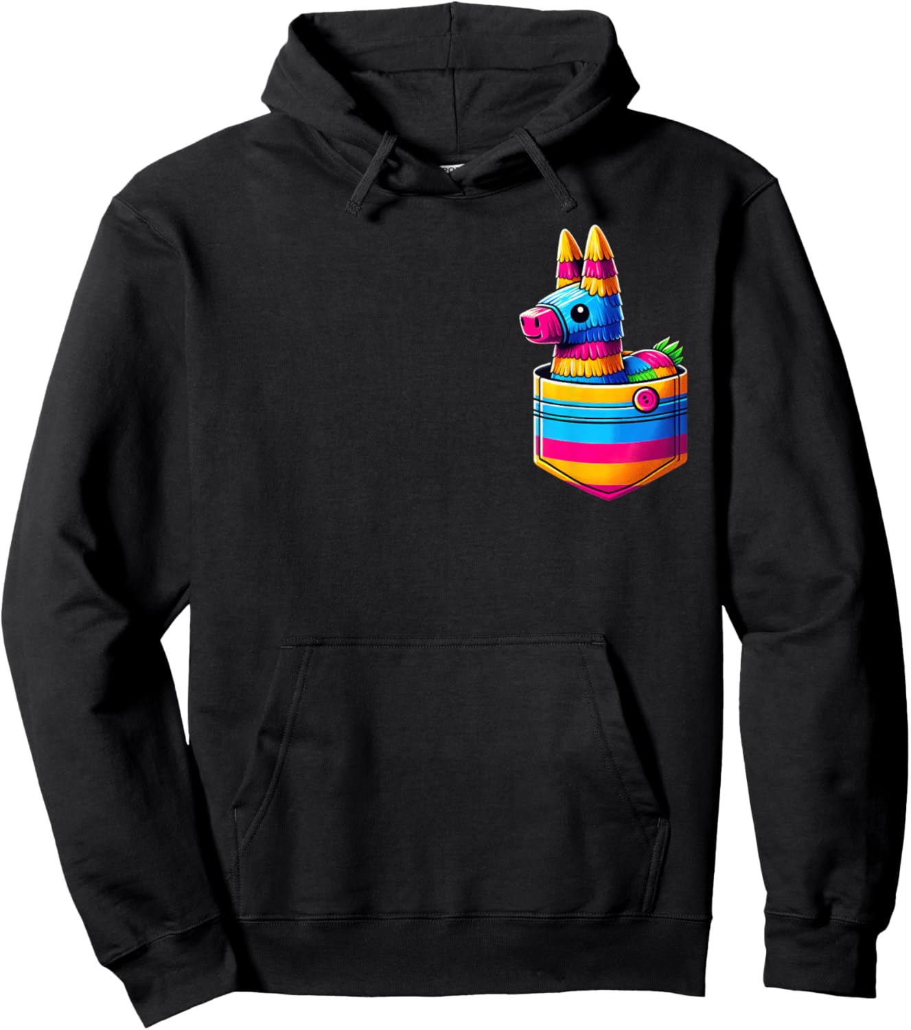 Pocket Pinata Serape Cinco De Mayo Mexican Fiesta Party Kids Hoodie - Hoodie | Black