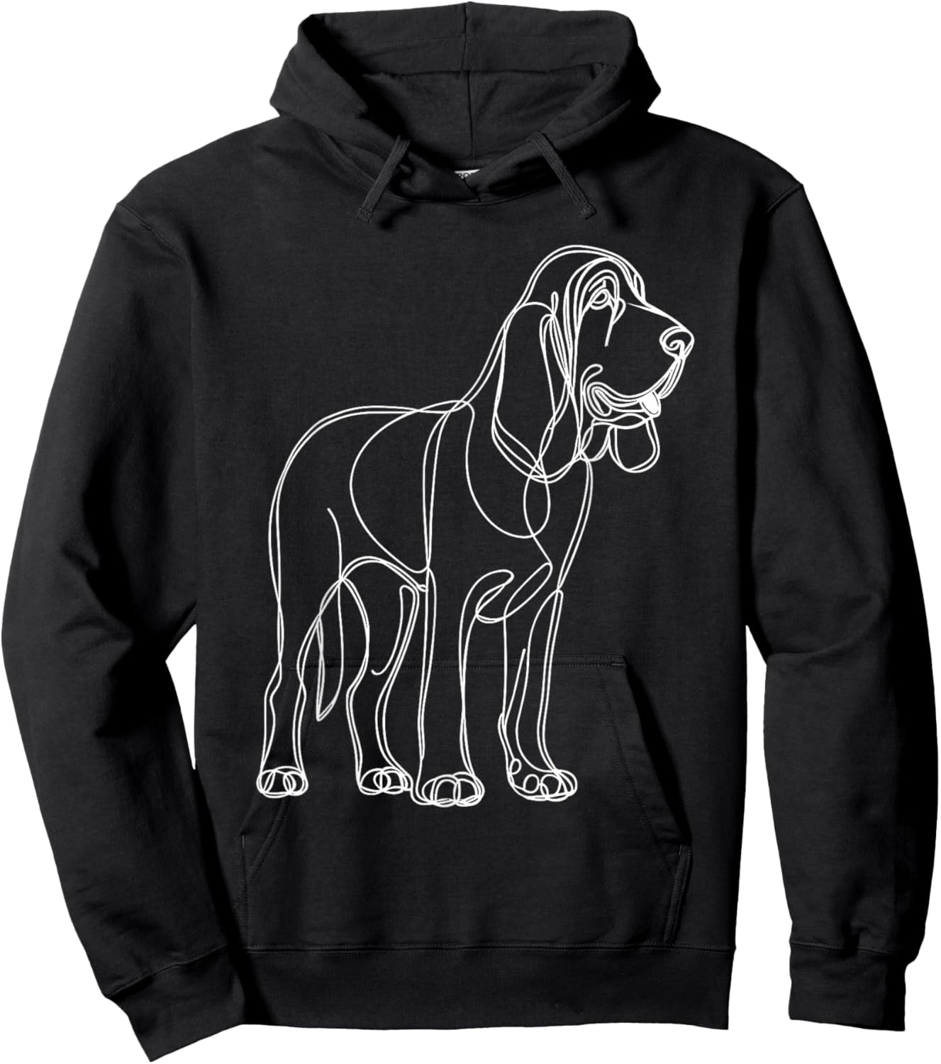 Line Art Bloodhound Dog Bloodhounds St. Hubert Hound Hoodie - Hoodie | Black
