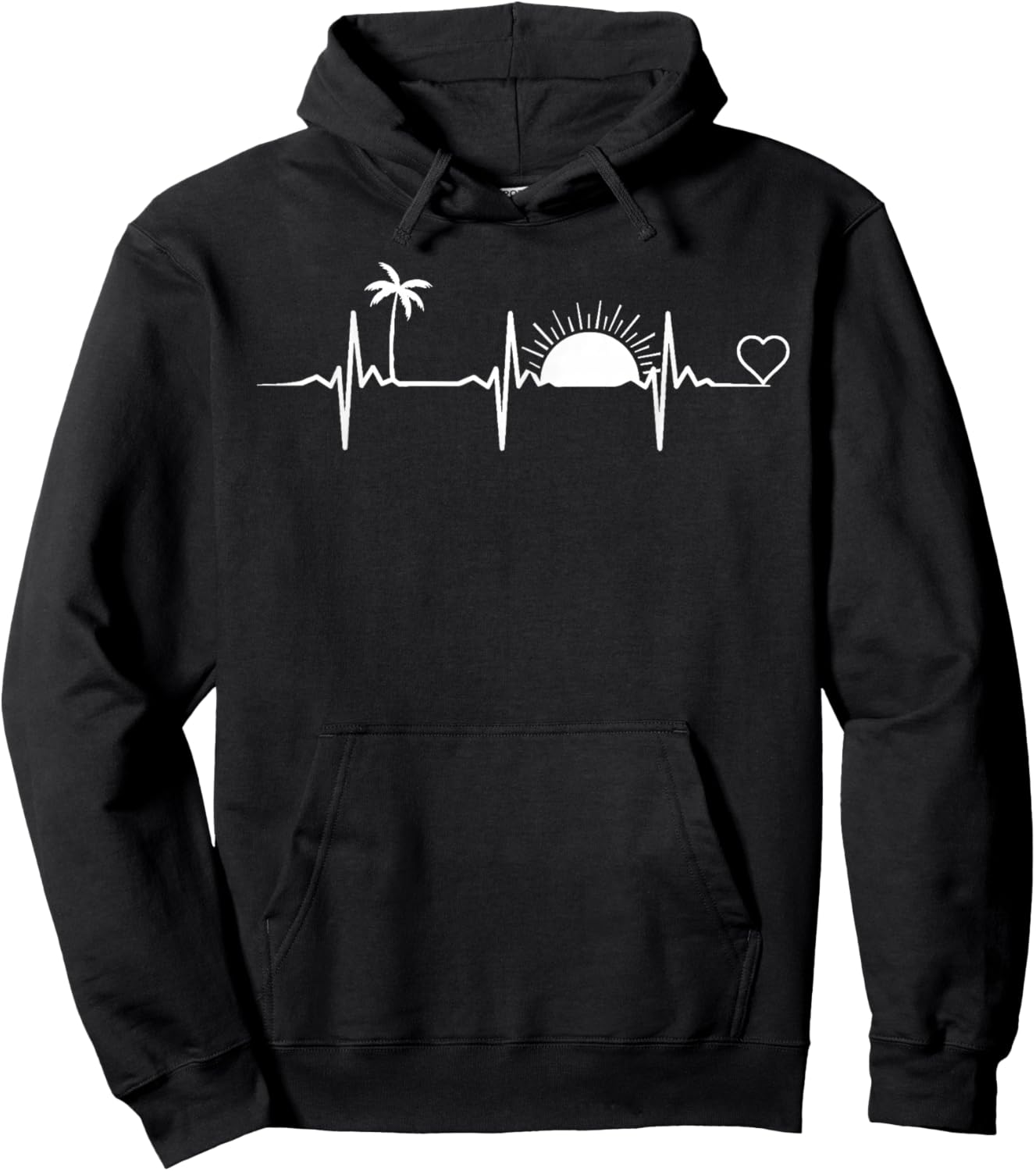 Life Is Really Good Beach Heartbeat Summer Beach Vacation Hoodie - Hoodie | Black