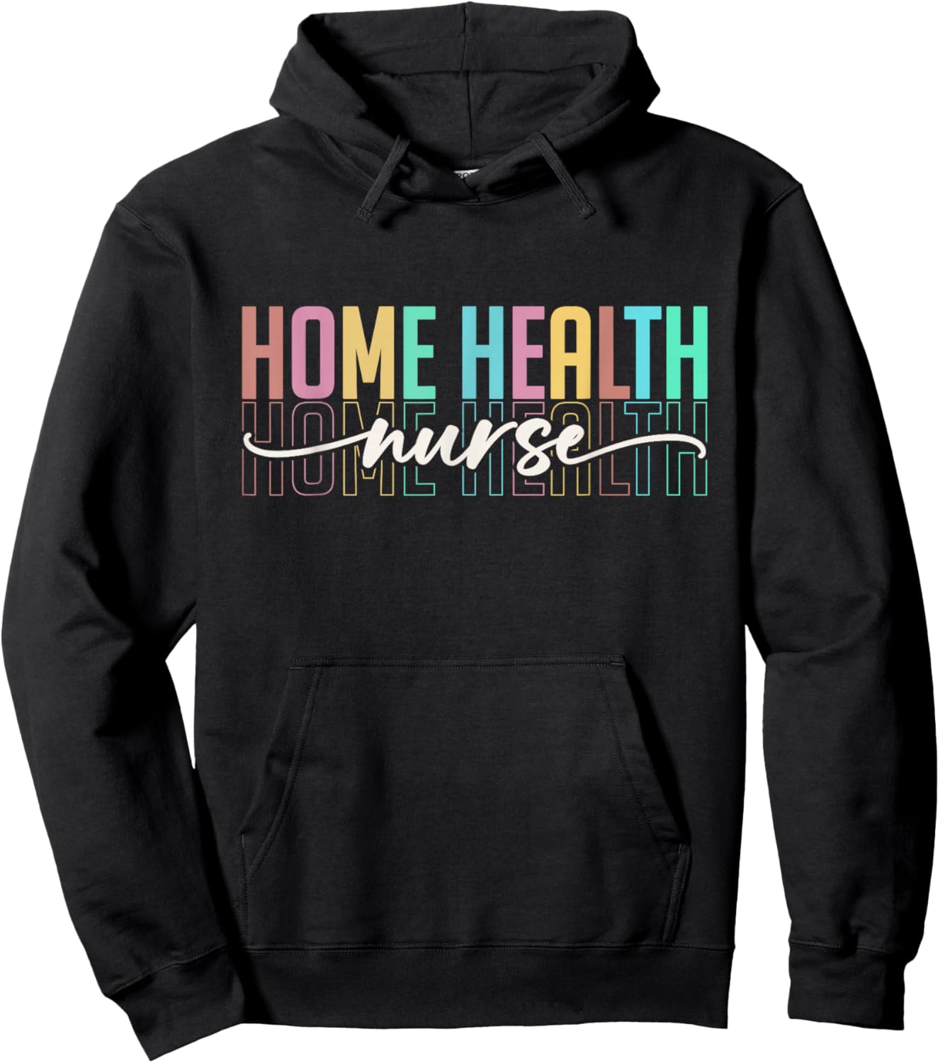 Home Health Nurse Men Heart Home Health Nursing Hoodie - Hoodie | Black
