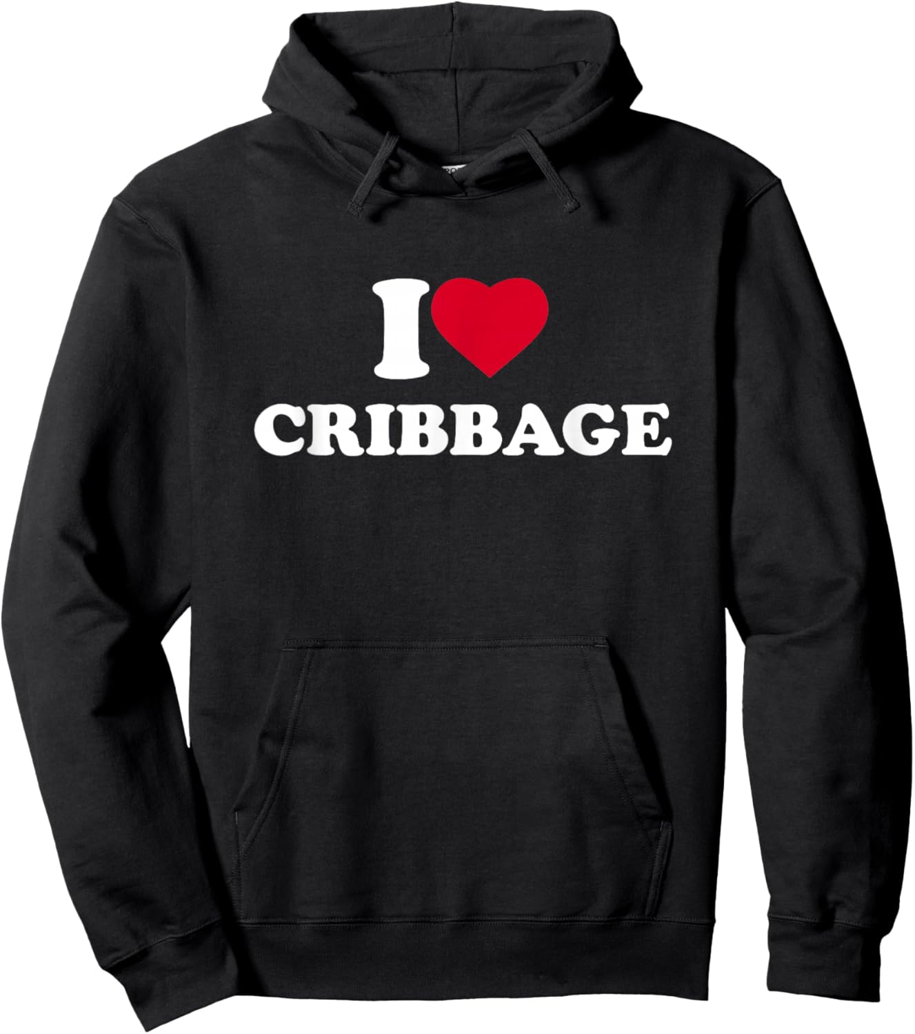 I Love Cribbage I Heart Cribbage Lover Crib Player Hoodie - Hoodie | Black