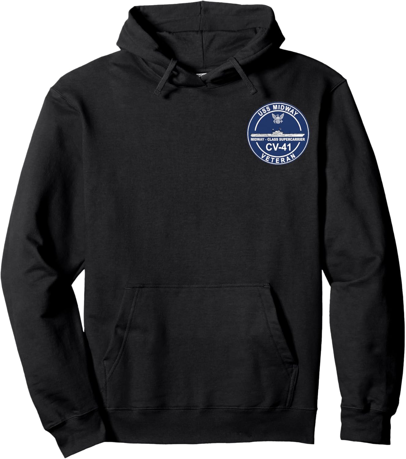 USS Midway CV 41 Aircraft Carrier Veteran Flag Patriotic Men Hoodie - Hoodie | Black