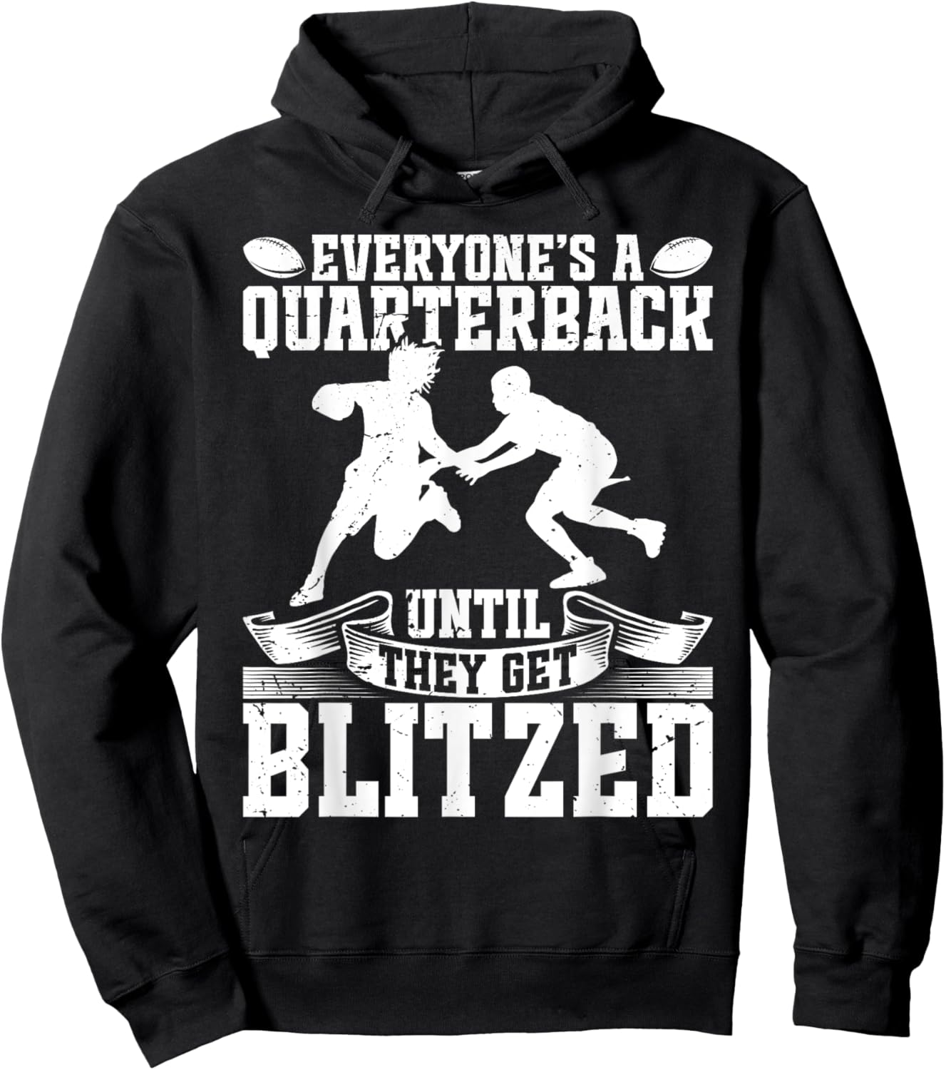 Flag Football Quarterback Hoodie - Hoodie | Black