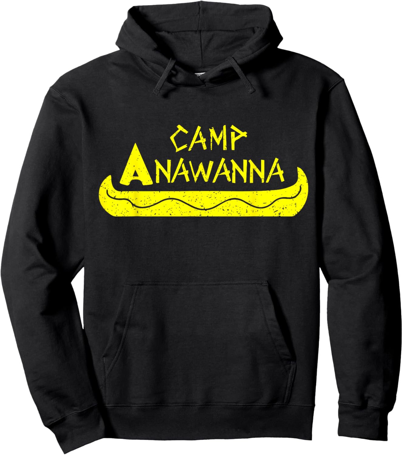 Camp Anawanna Outfits -Adults Vintage Black Small Classic Fit Short Sleeve Hoodie - Hoodie | Black