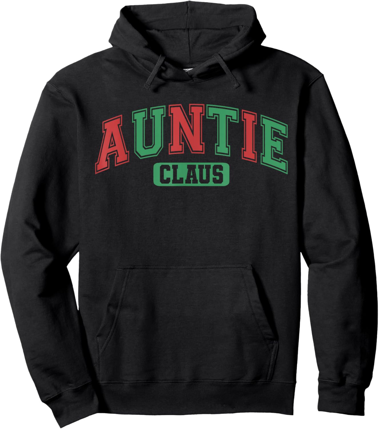 Auntie Claus Xmas Santa Hat Matching Family Christmas Hoodie - Hoodie | Black