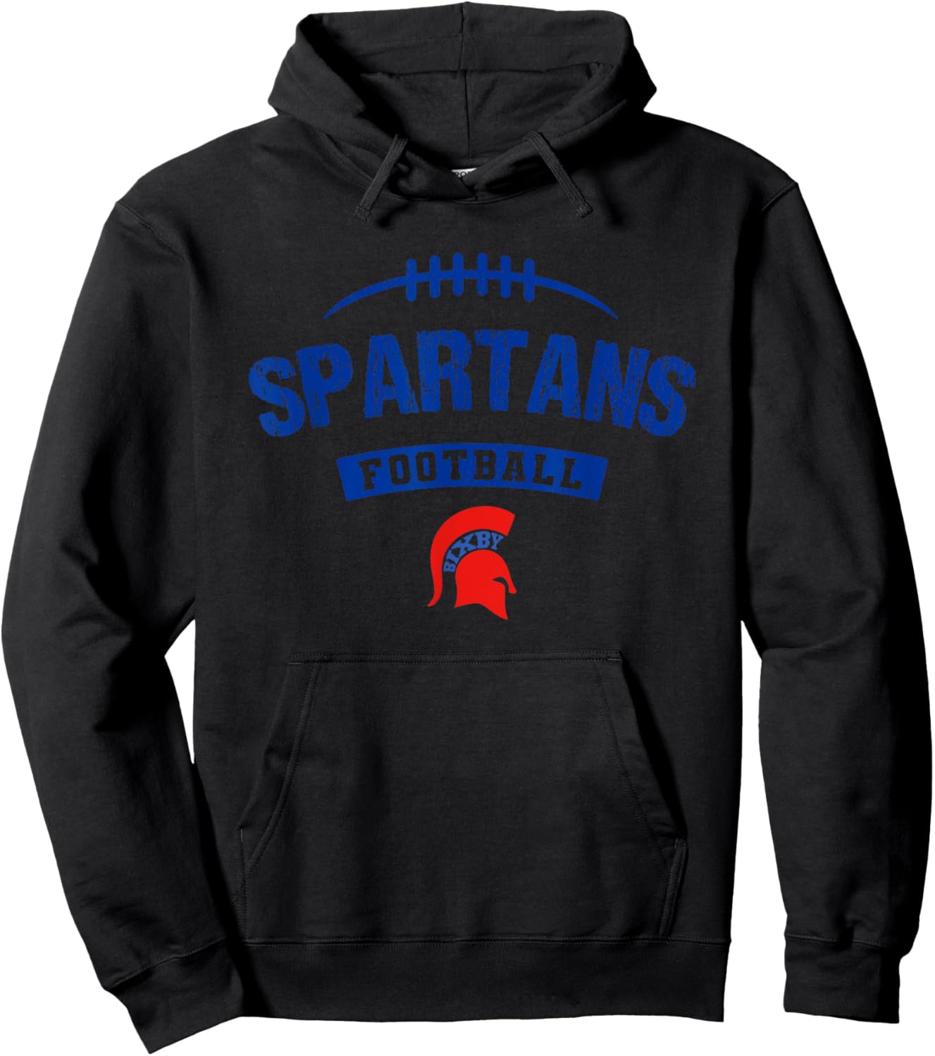 Bixby Spartans Logo Football Distressed HS Hoodie - Hoodie | Black