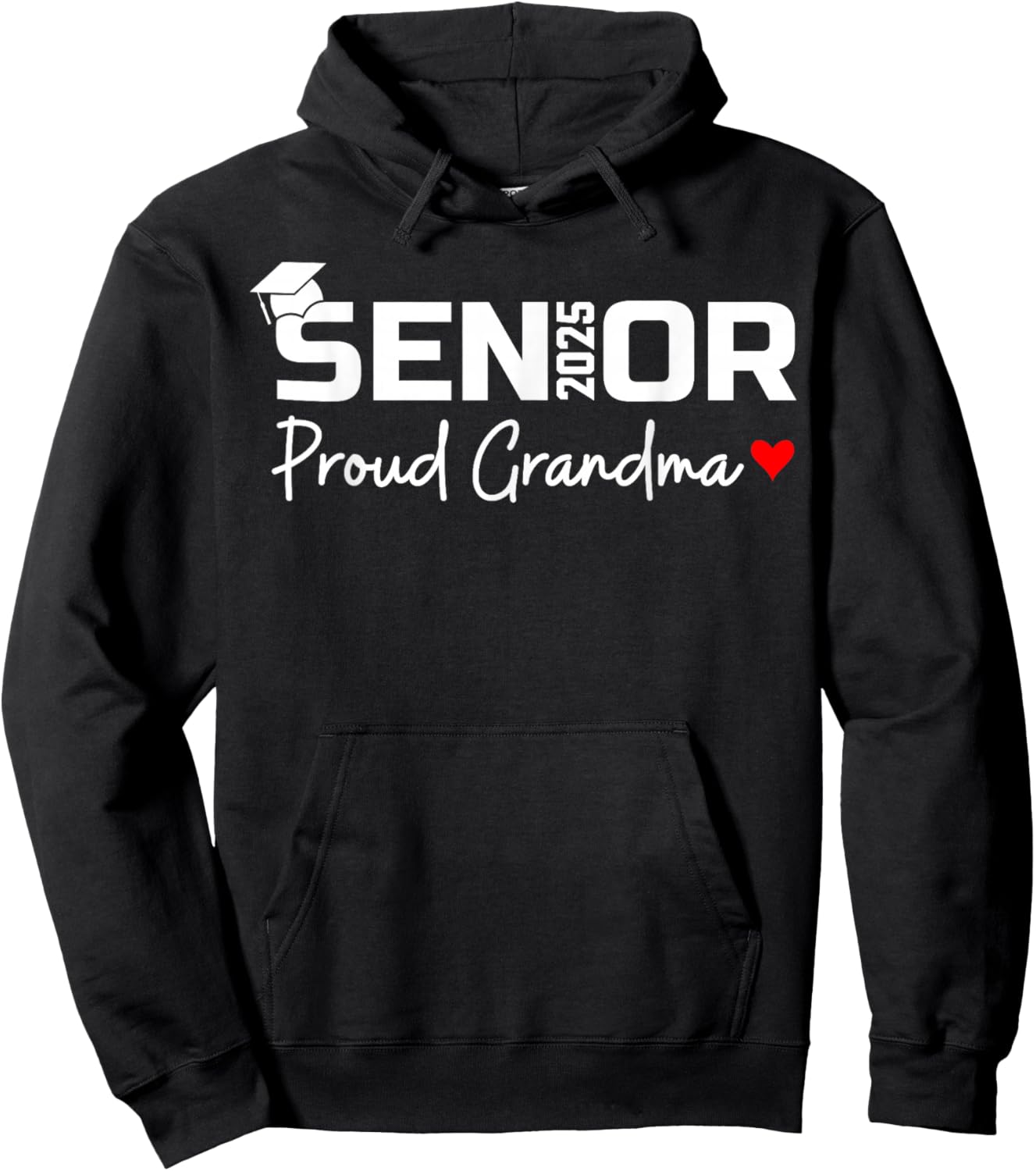 Senior 2025 Proud Grandma Graduation Class Of 2025 Graduate Hoodie - Hoodie | Black