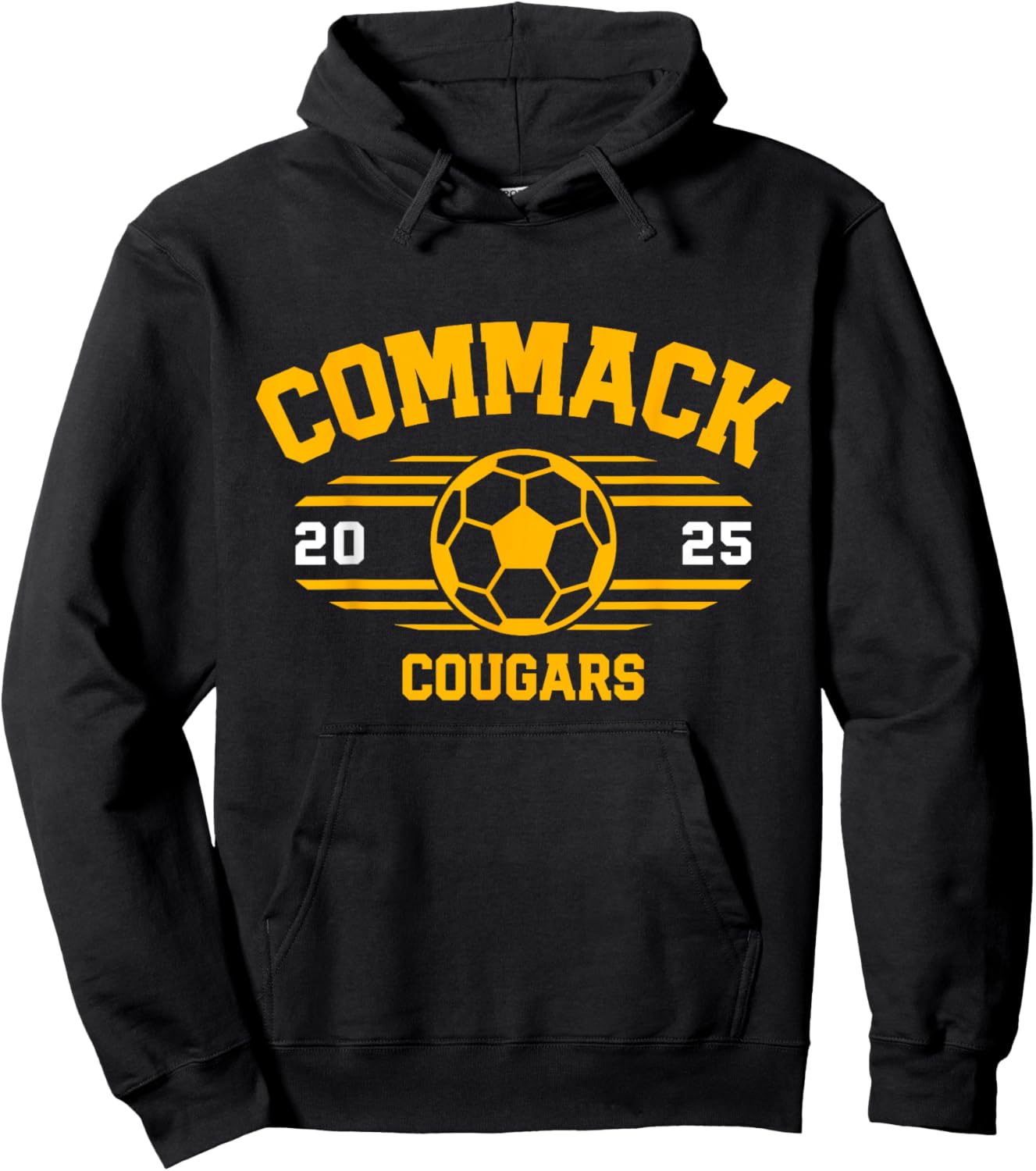 Commack Cougars Soccer Ball 2025 Hoodie - Hoodie | Black