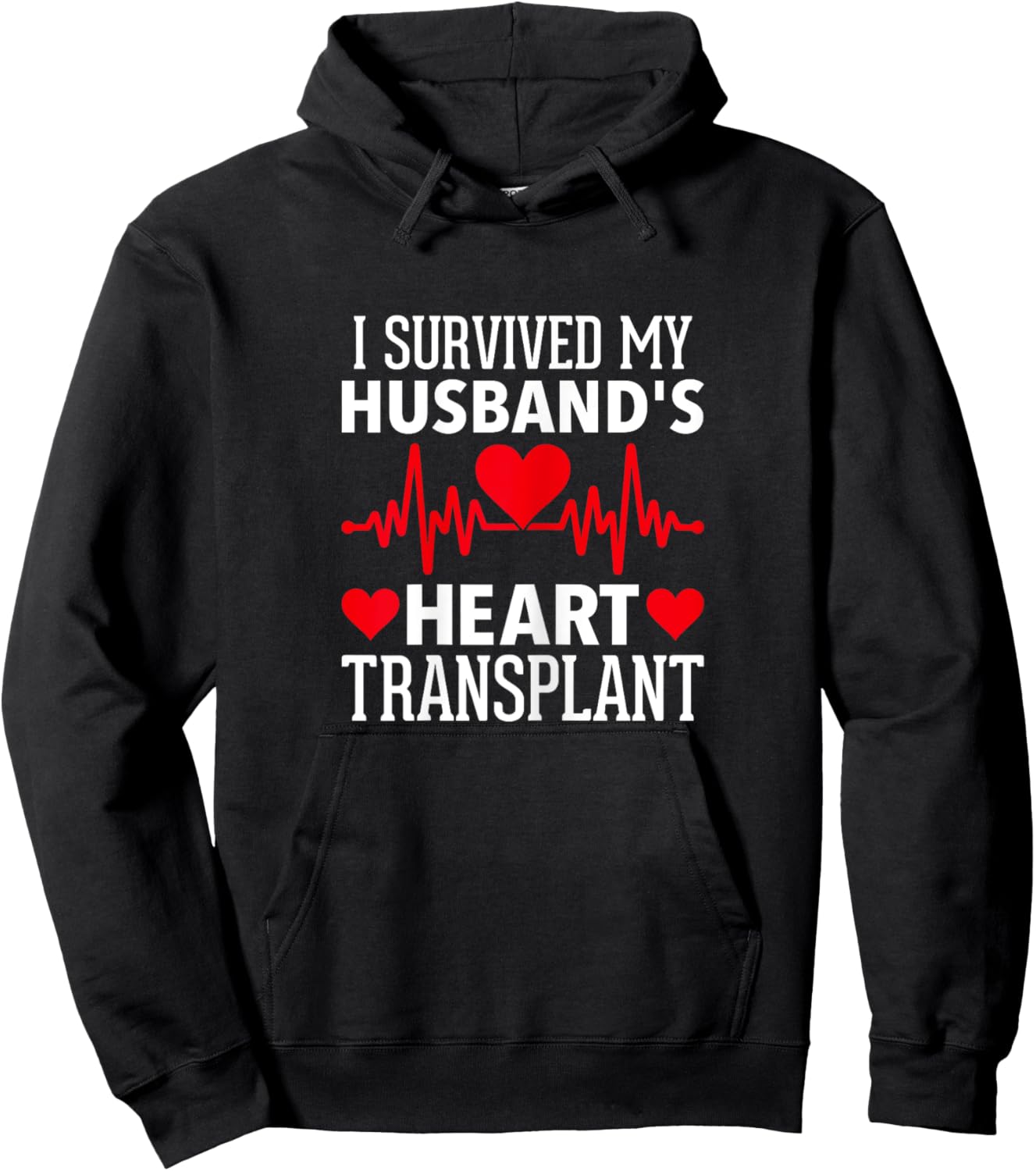 Heart Transplant I Survived My Husband's Heart Transplant Hoodie - Hoodie | Black