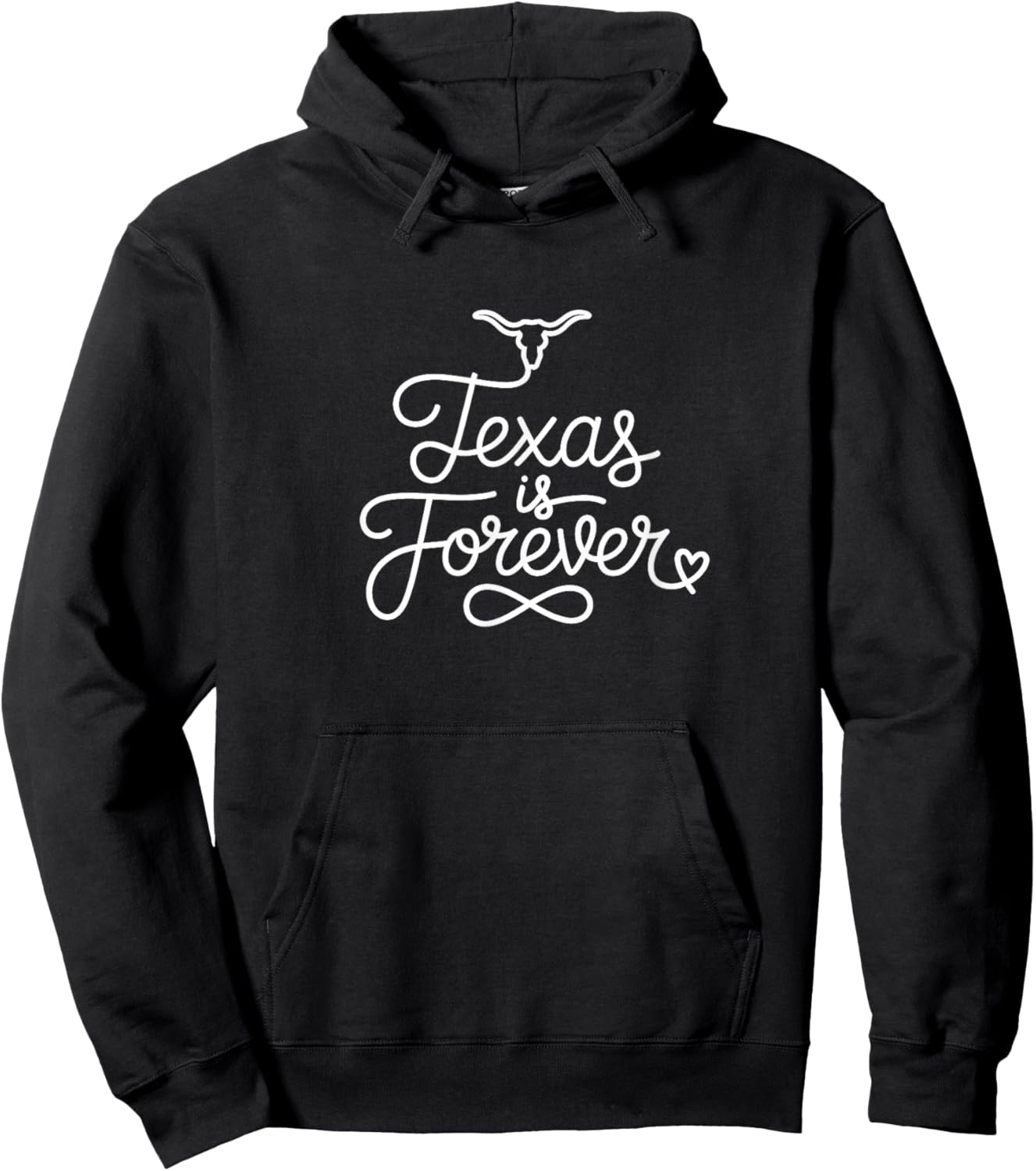 Texas is Forever - Texan Patriotic Heart Line Art Hoodie - Hoodie | Black