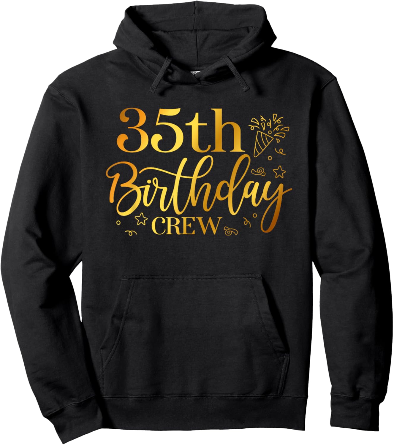 35th Birthday Crew 35 Years Old Bday Matching Group Party Hoodie - Hoodie | Black