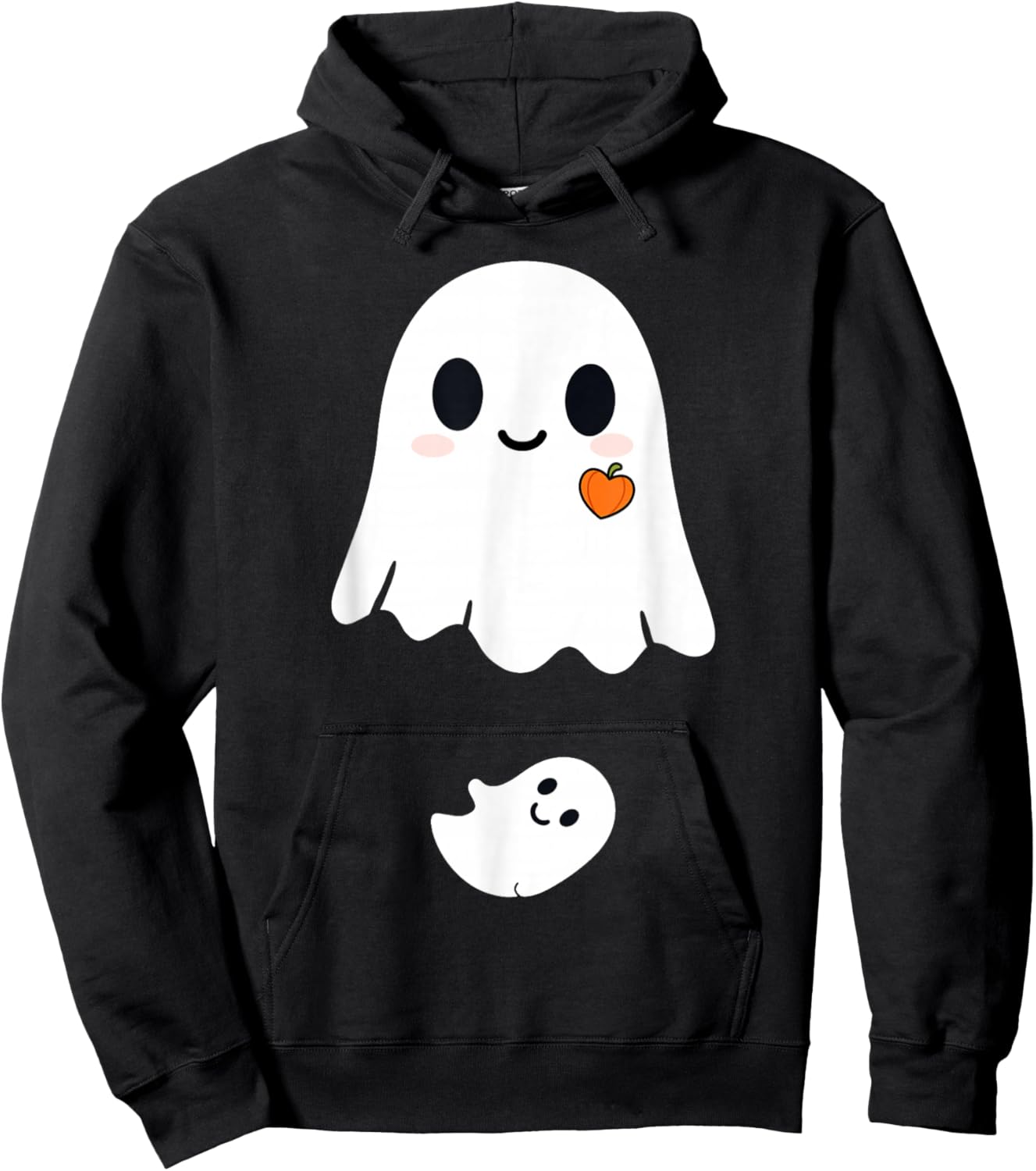 Cute Ghost Halloween Maternity Funny Pregnancy Announcement Hoodie - Hoodie | Black