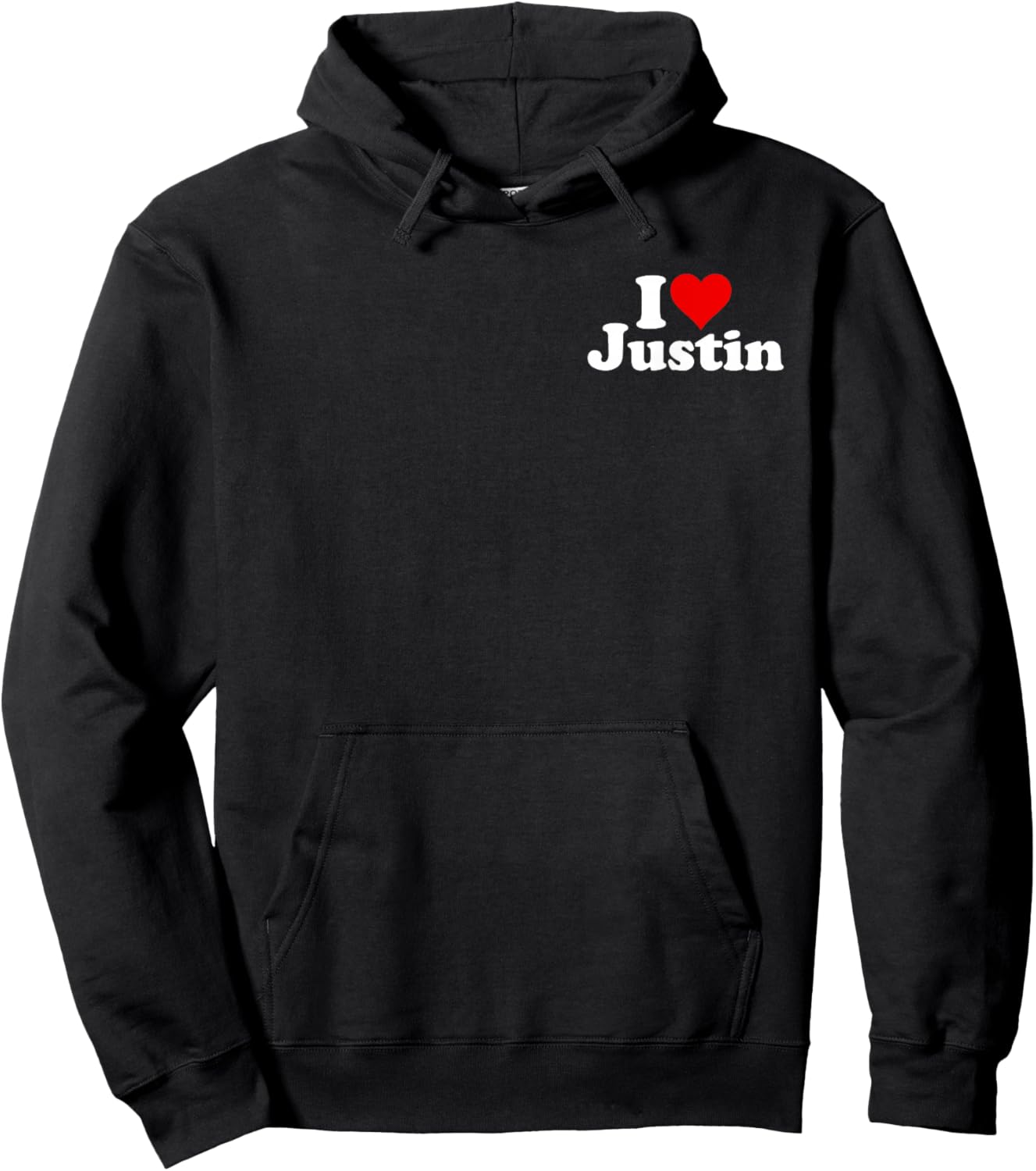 I Love Heart Justin Hoodie - Hoodie | Black