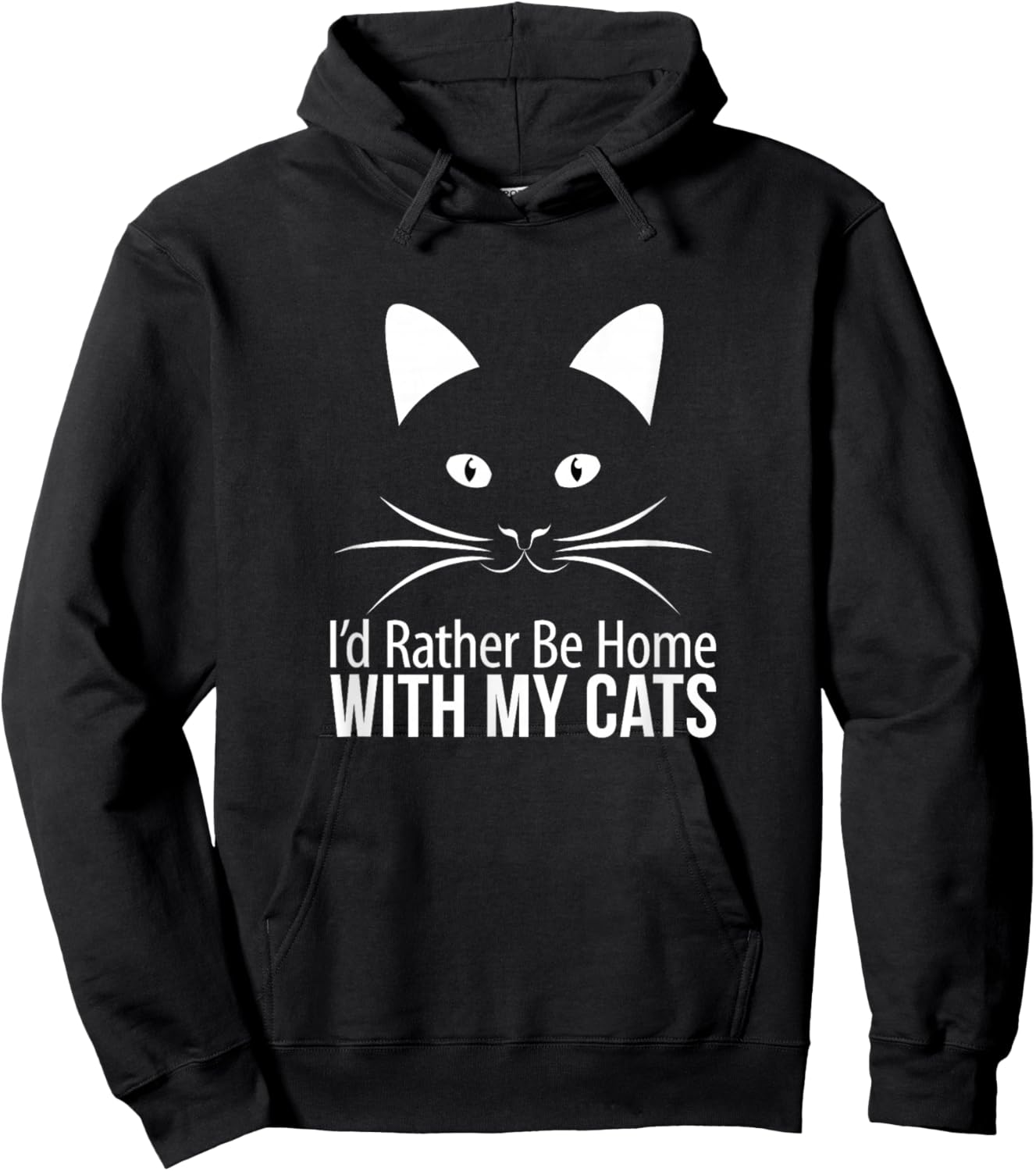 I'd Rather Be Home with My Cats Hoodie - Hoodie | Black