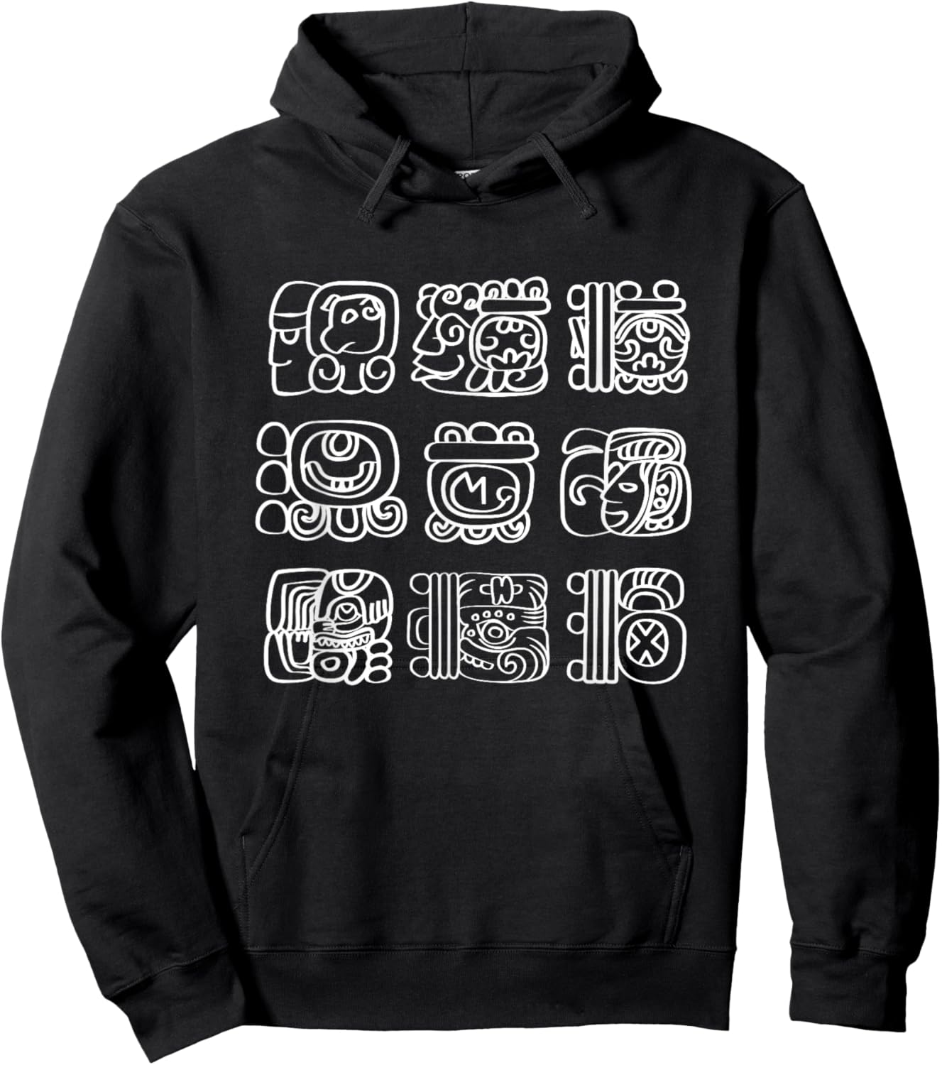 Vintage Mayan And Aztec Maya Hieroglyphs Hoodie - Hoodie | Black