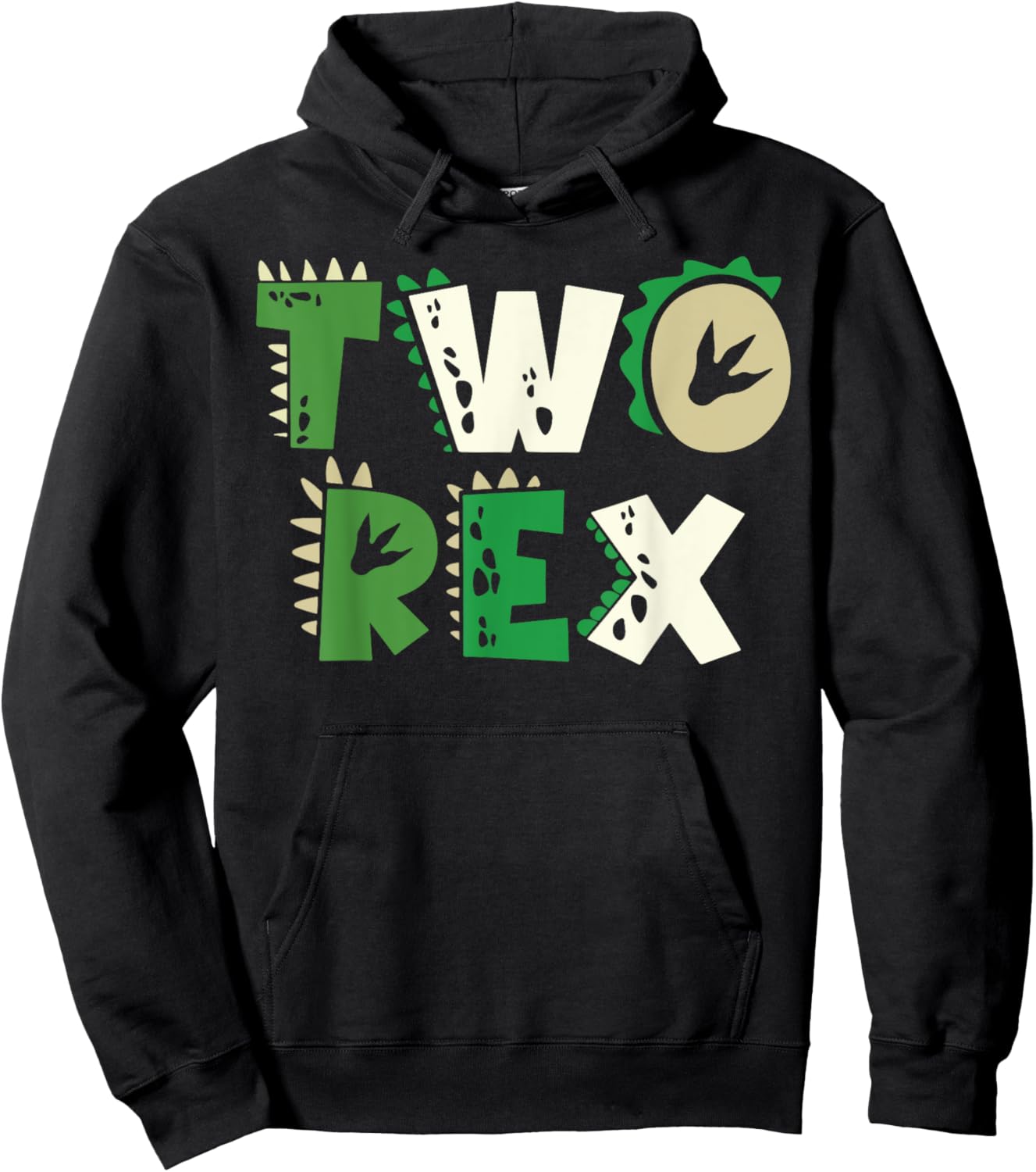 Two Rex Dinosaur Birthday Shirt For 2nd Birthday Boys Girls Hoodie - Hoodie | Black
