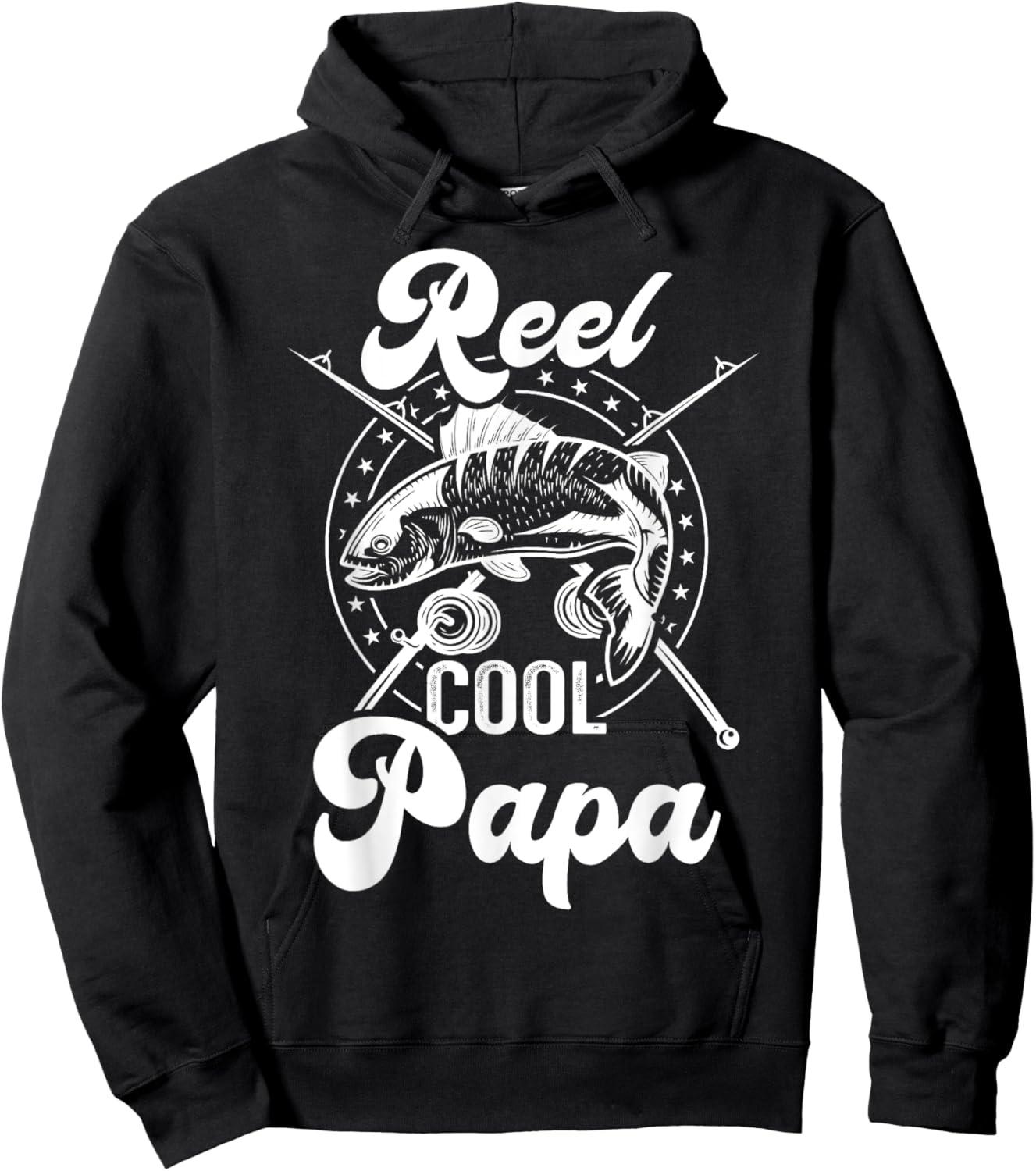 Reel cool papa fishing grandpa for fathers day birthday Hoodie - Hoodie | Black