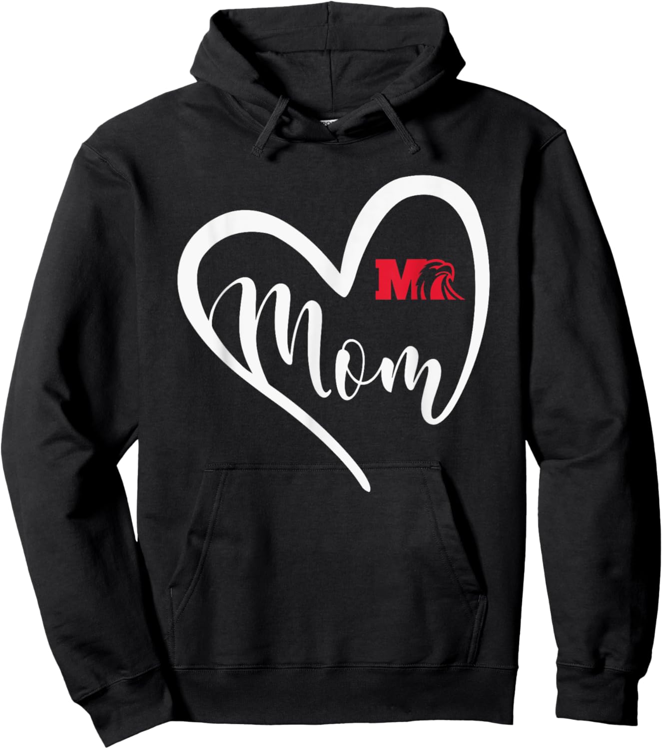 Milford Eagles Logo Heart Mom HS Hoodie - Hoodie | Black