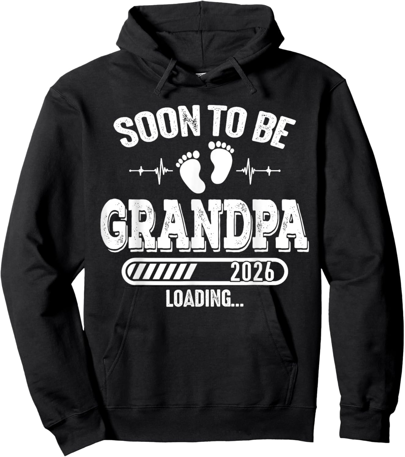 Soon to Be Grandpa 2026 Loading for Pregnancy Announcement Hoodie - Hoodie | Black