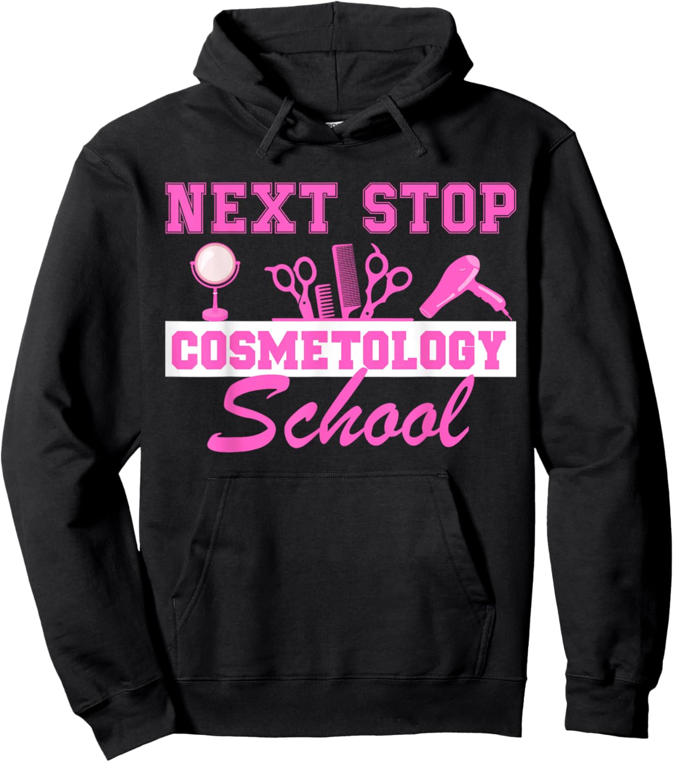 Next Stop Cosmetology School Graduation Cosmetology Student Hoodie - Hoodie | Black