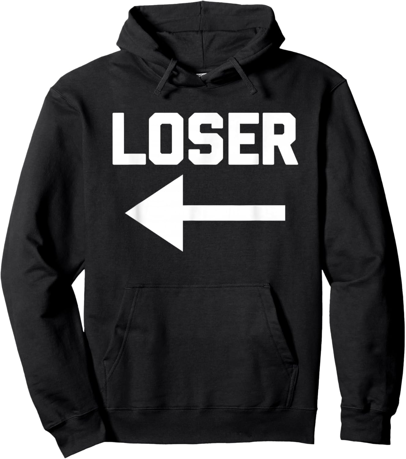 Loser (Pointing Arrow) - Funny Saying Sarcastic Cool Novelty Hoodie - Hoodie | Black