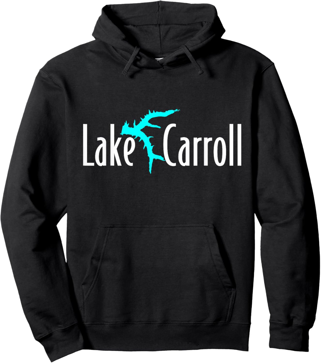 Minimalist Lake Carroll - Illinois Hoodie - Hoodie | Black