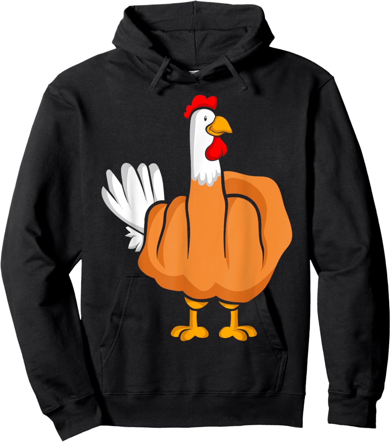 Middle Finger Chicken Rooster Hoodie - Hoodie | Black