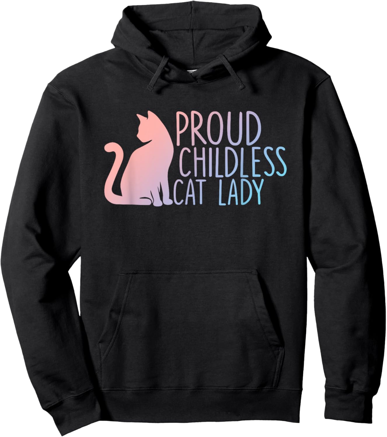 Proud Childless Cat Lady Cat Lovers Hoodie - Hoodie | Black