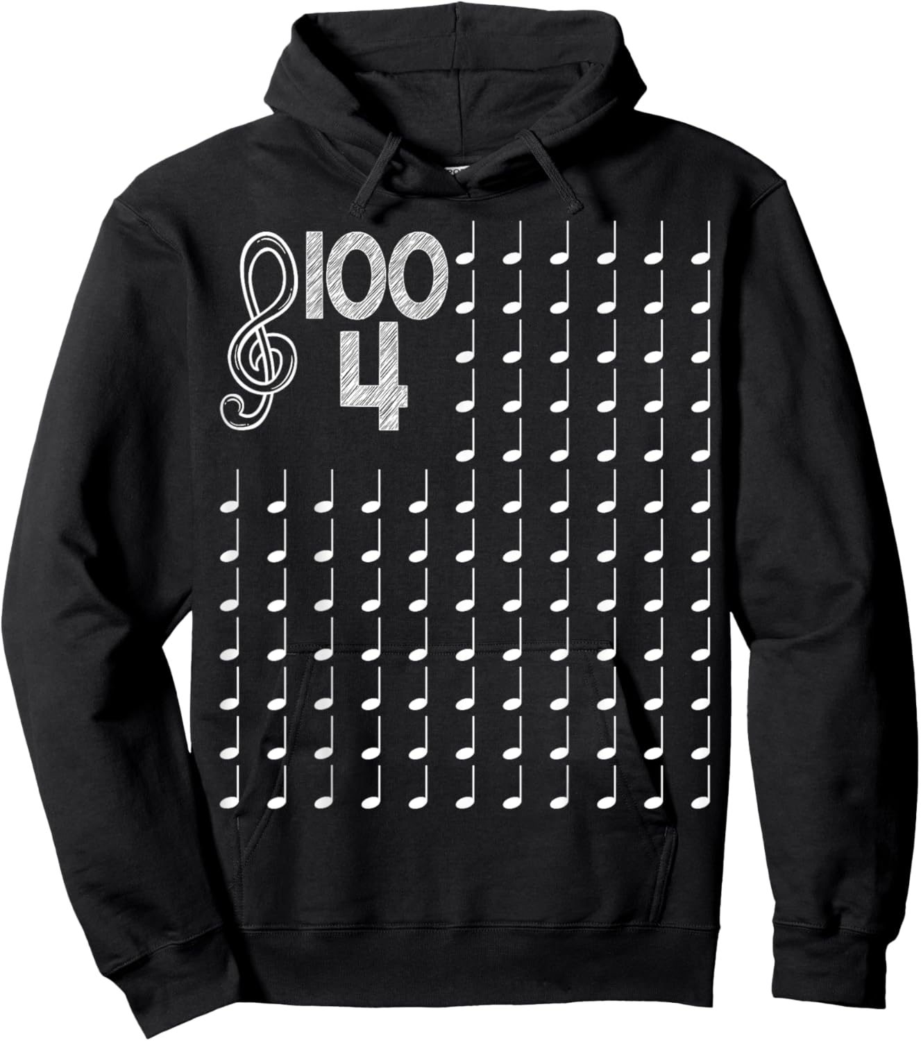 100th Day of School Musical Notes Music Teacher Kids Hoodie - Hoodie | Black