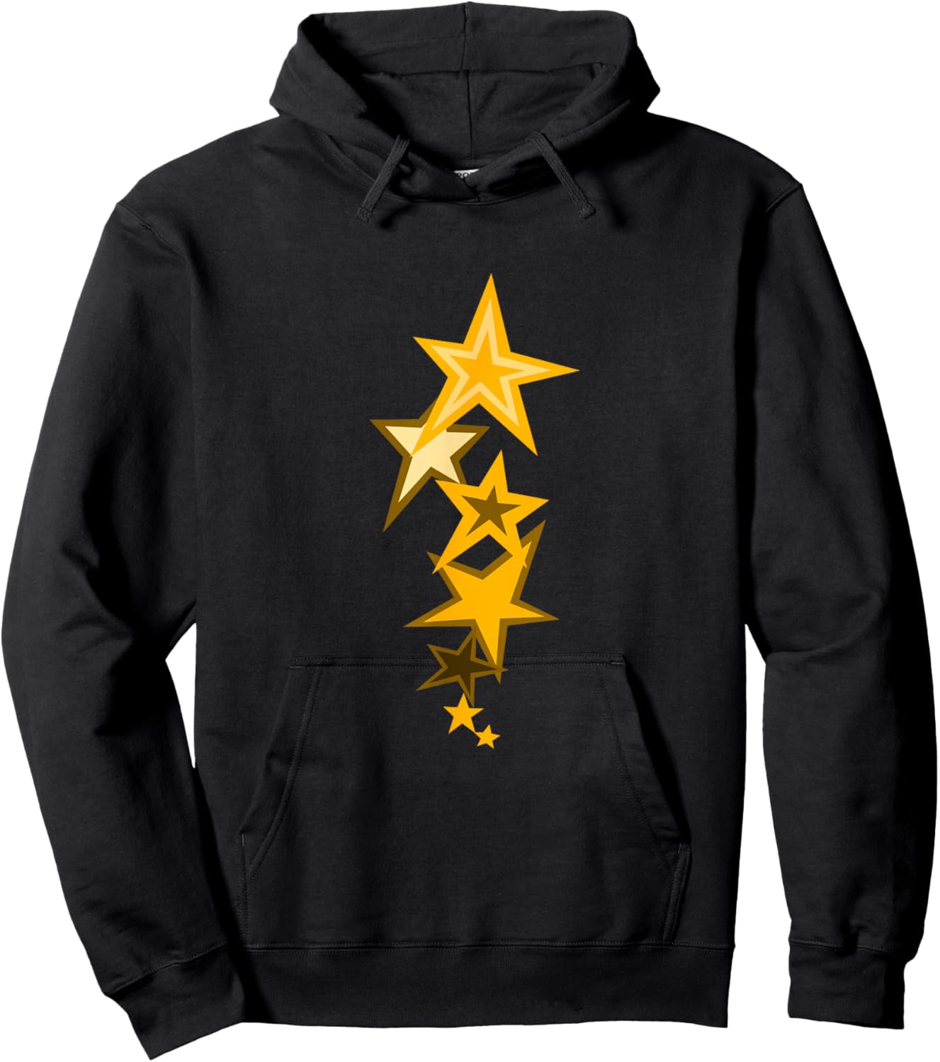 University Varsity-Gold Color Vertical Stars Yellow Hoodie - Hoodie | Black